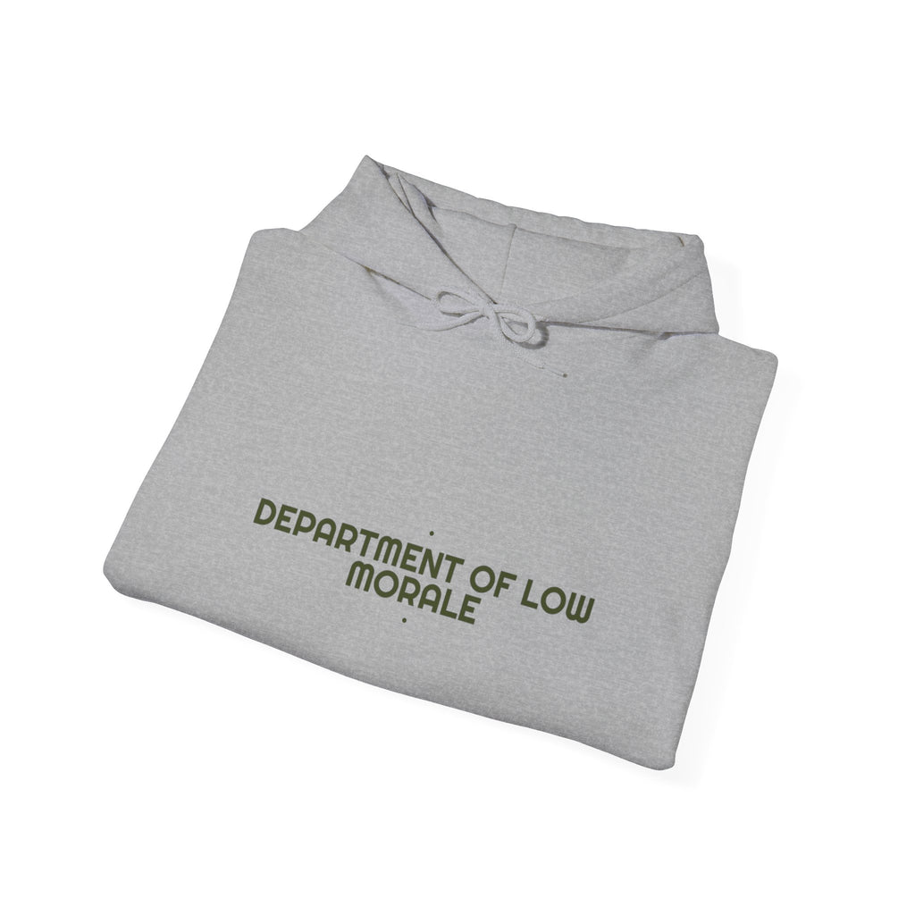 Department Of Low Morale - Trendy Teez Funny Hoodie mockup