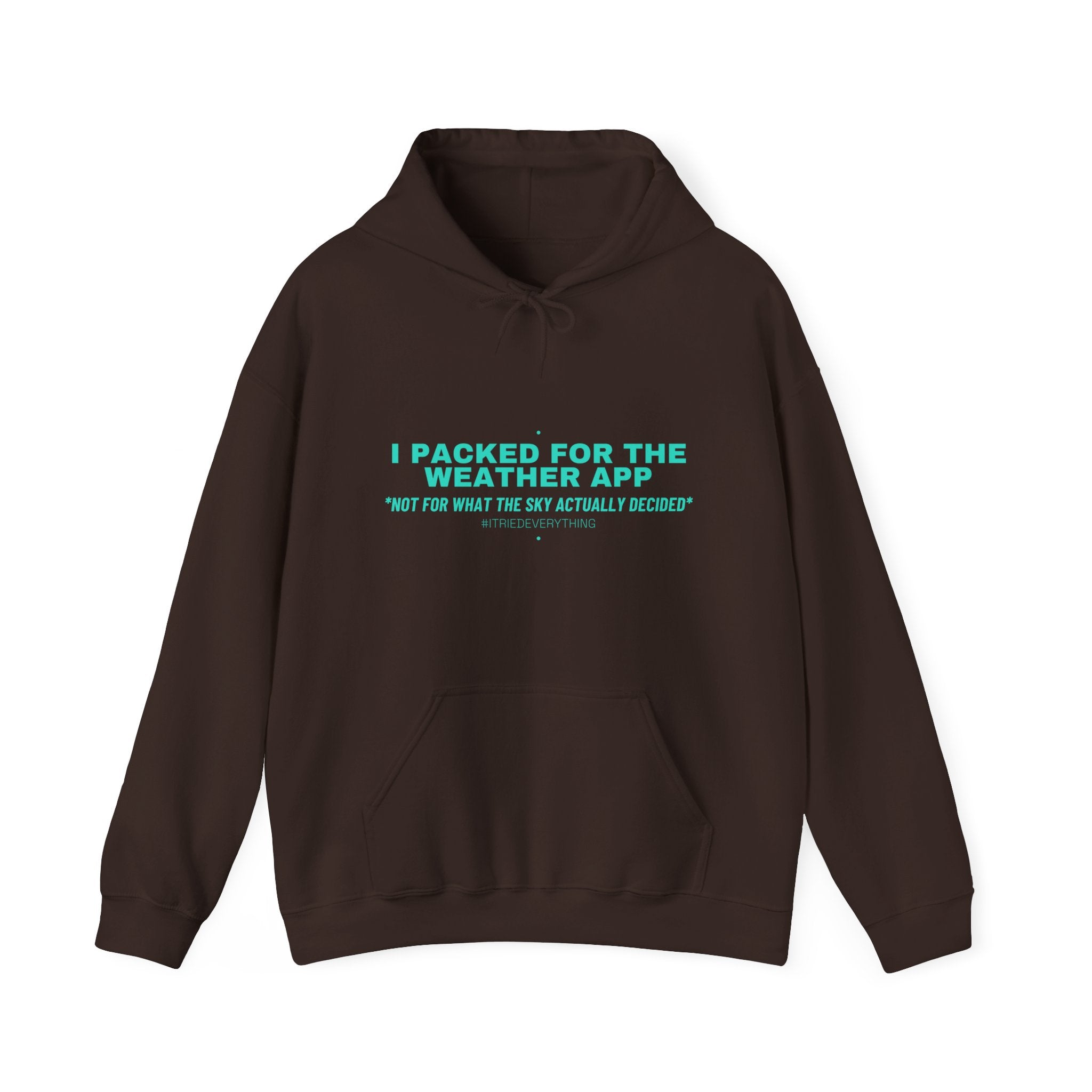 I Packed For The Weather App - Trendy Teez Funny Hoodie mockup