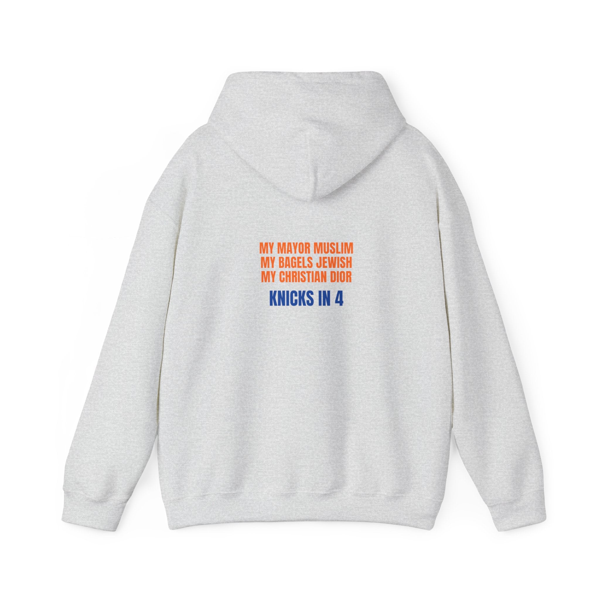 Knicks In 4 Liberty Ball - Trendy Teez Hoodie (Graphic Front + Text Back) mockup