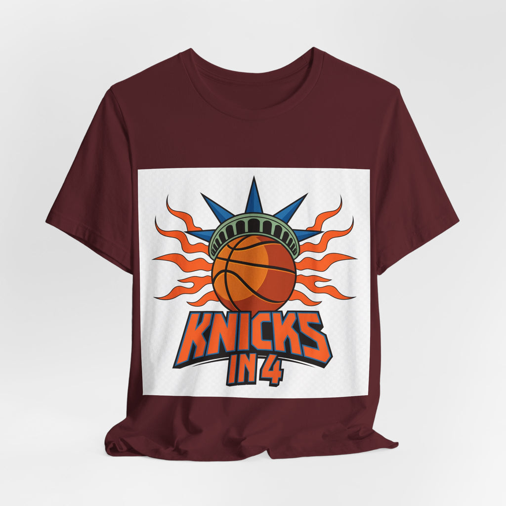 Knicks In 4 Liberty Ball - Trendy Teez Tee (Graphic Front + Text Back) mockup