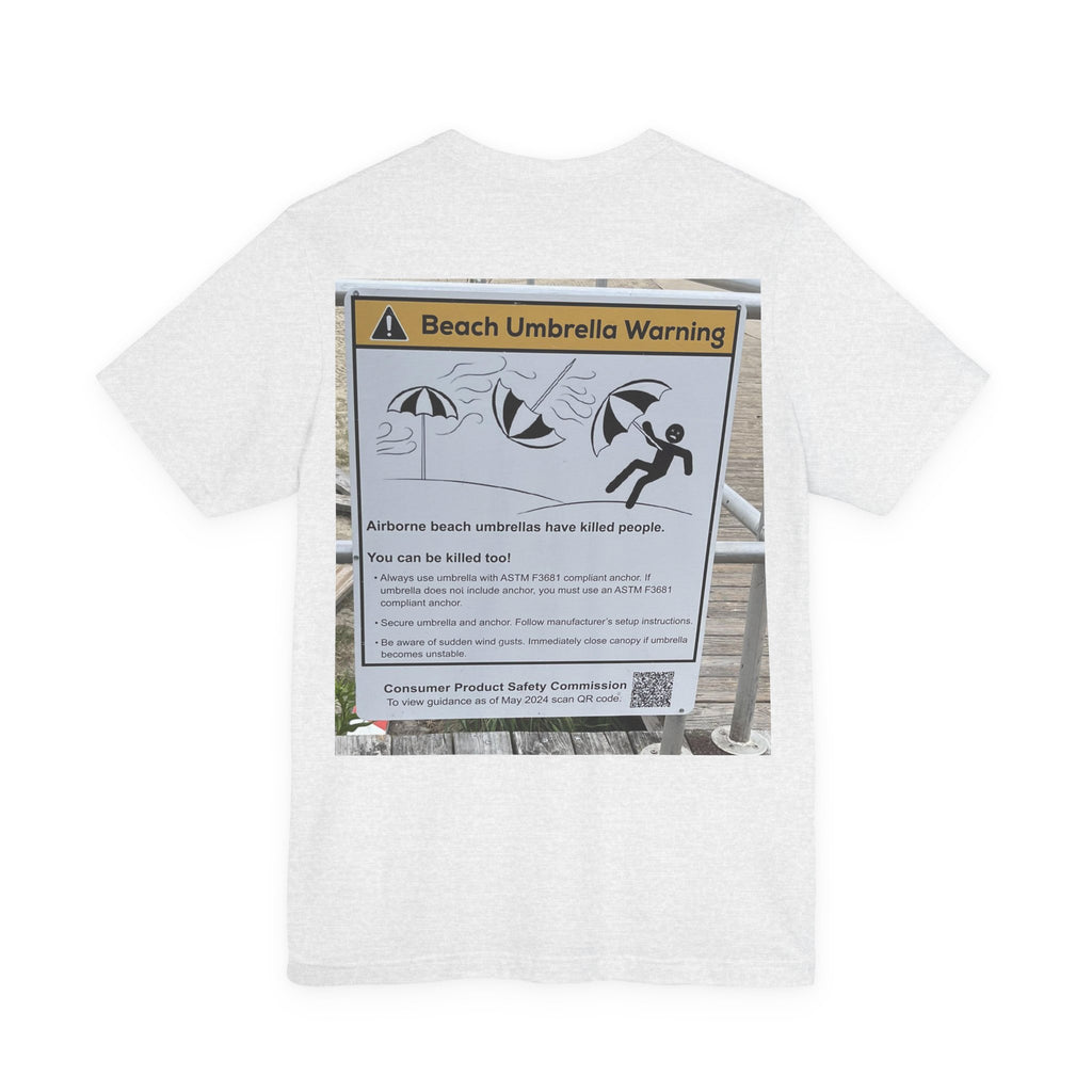 Flying Beach Umbrellas (Ocean City, Nj) — Hard Tee (Back Print)