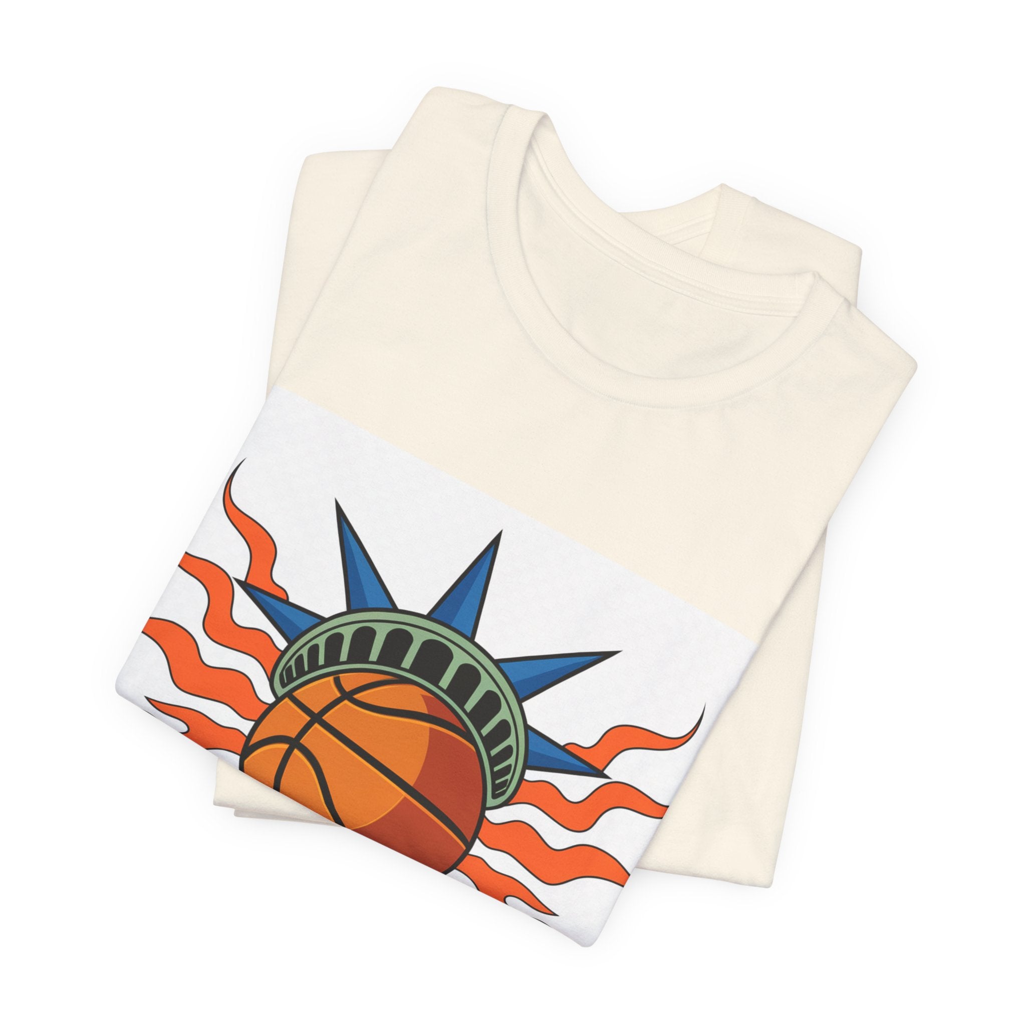 Knicks In 4 Liberty Ball - Trendy Teez Tee (Graphic Front + Text Back) mockup