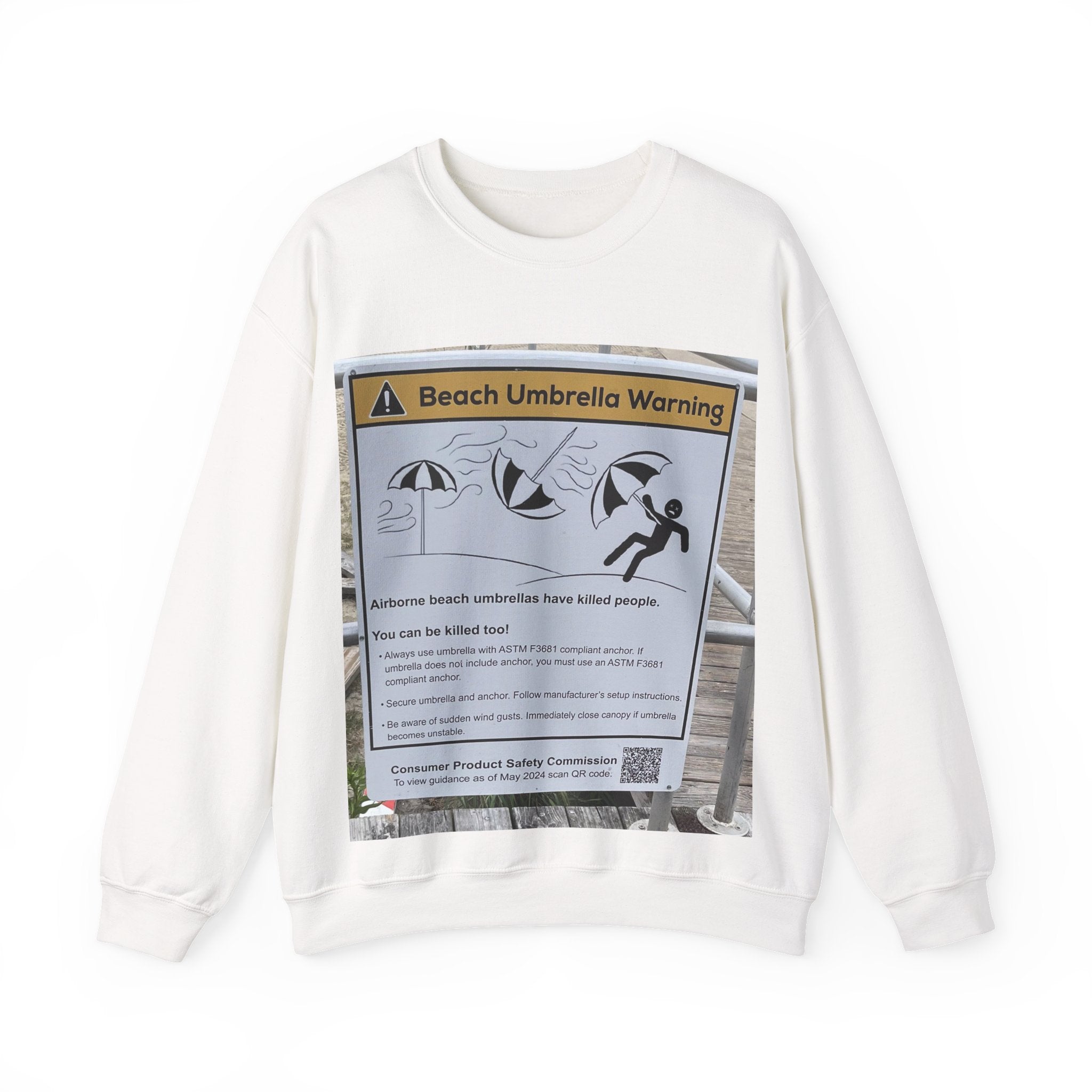 Flying Beach Umbrellas (Ocean City, Nj) — Hard Crewneck