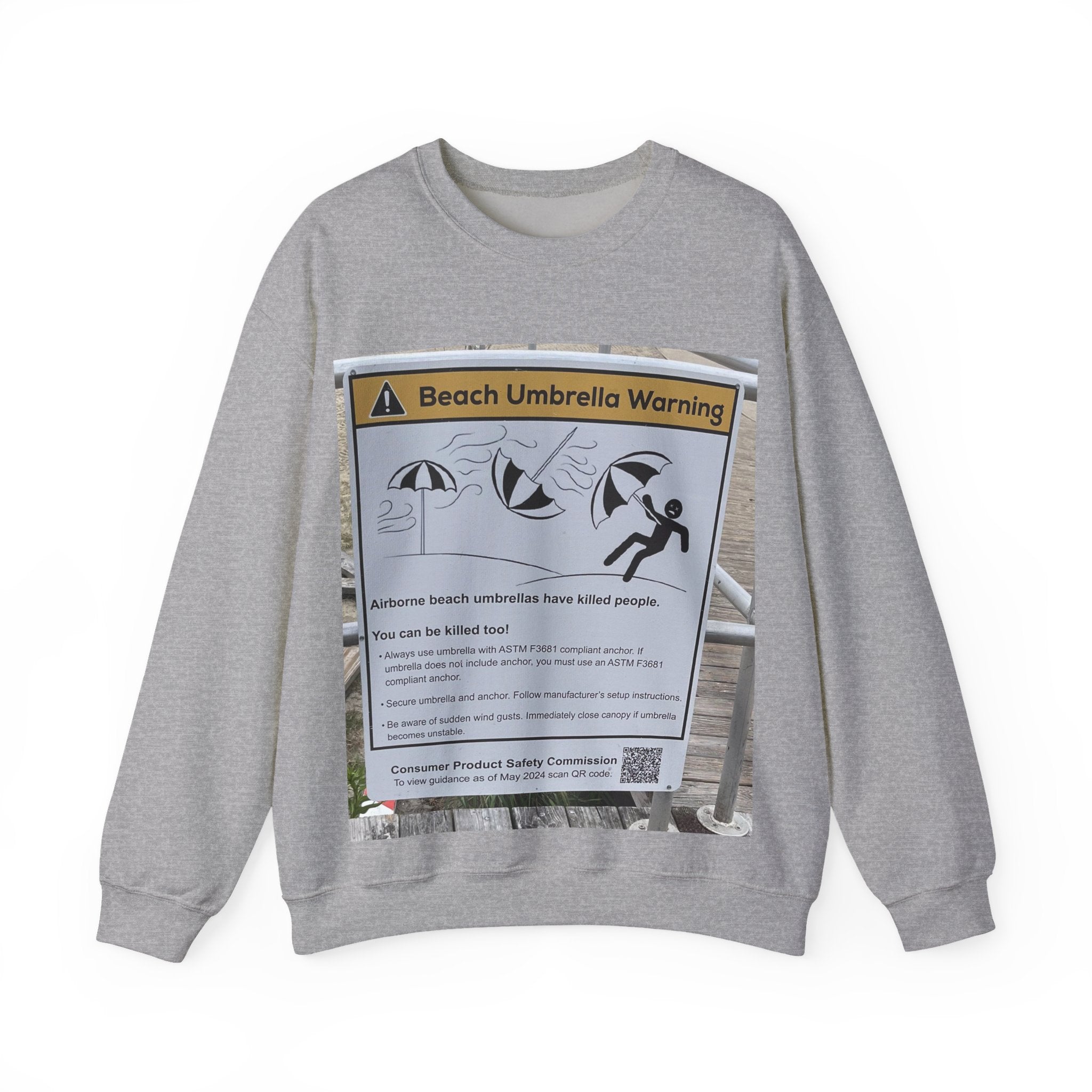 Flying Beach Umbrellas (Ocean City, Nj) — Hard Crewneck