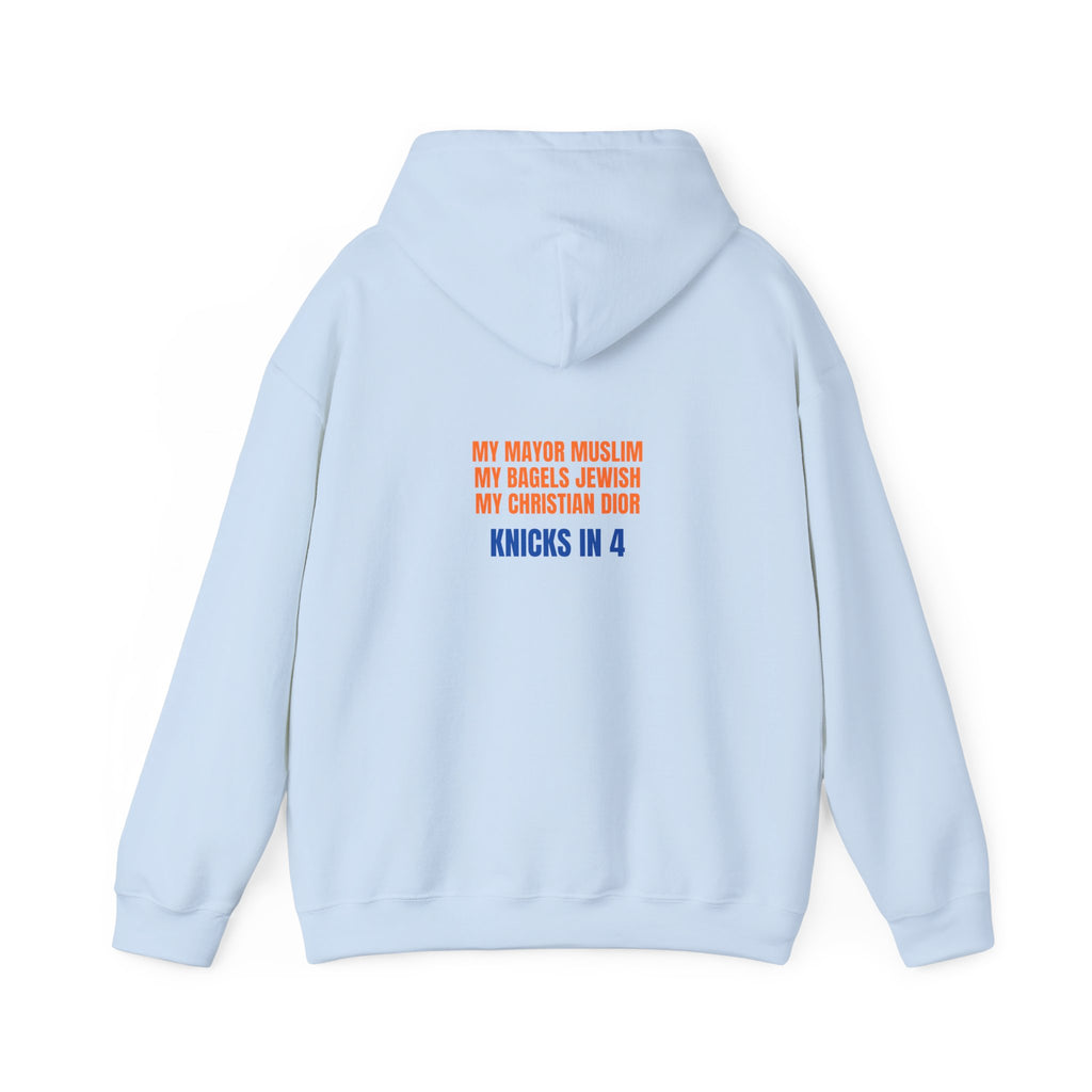 Knicks In 4 Liberty Ball - Trendy Teez Hoodie (Graphic Front + Text Back) mockup