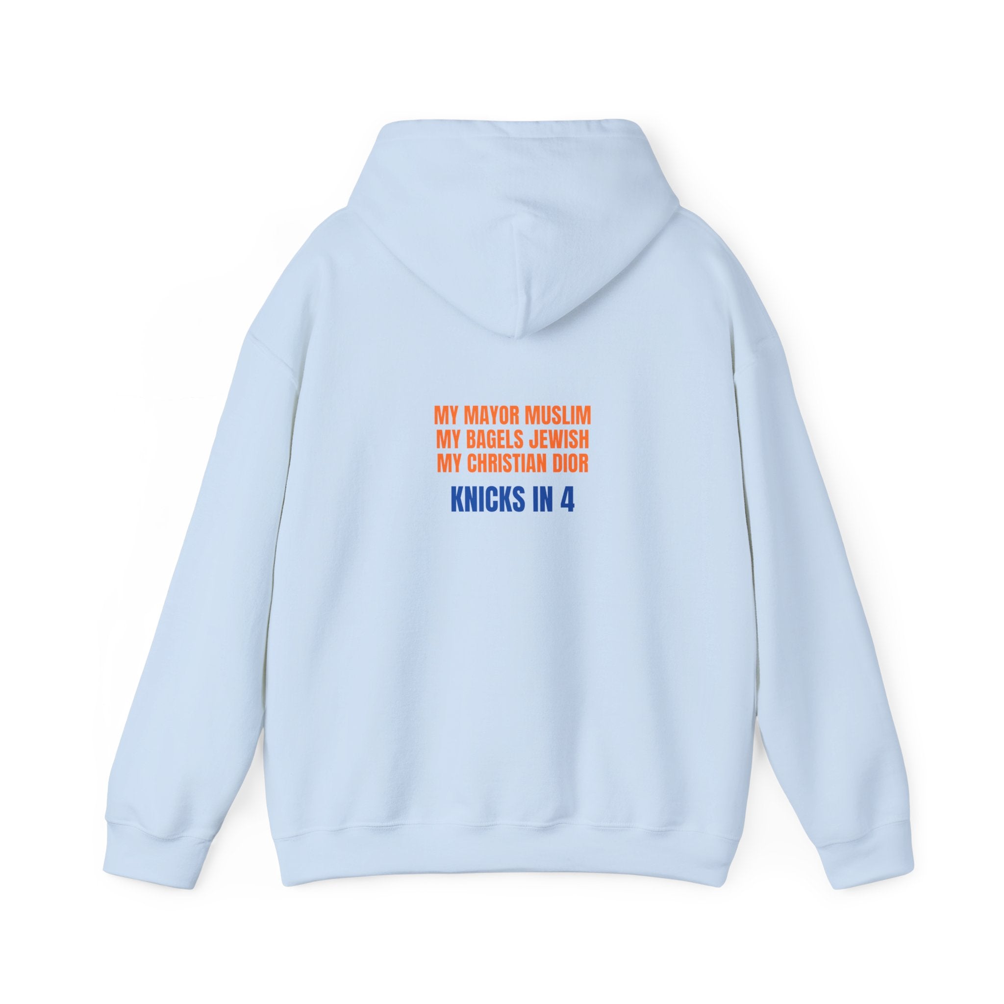 Knicks In 4 Liberty Ball - Trendy Teez Hoodie (Graphic Front + Text Back) mockup