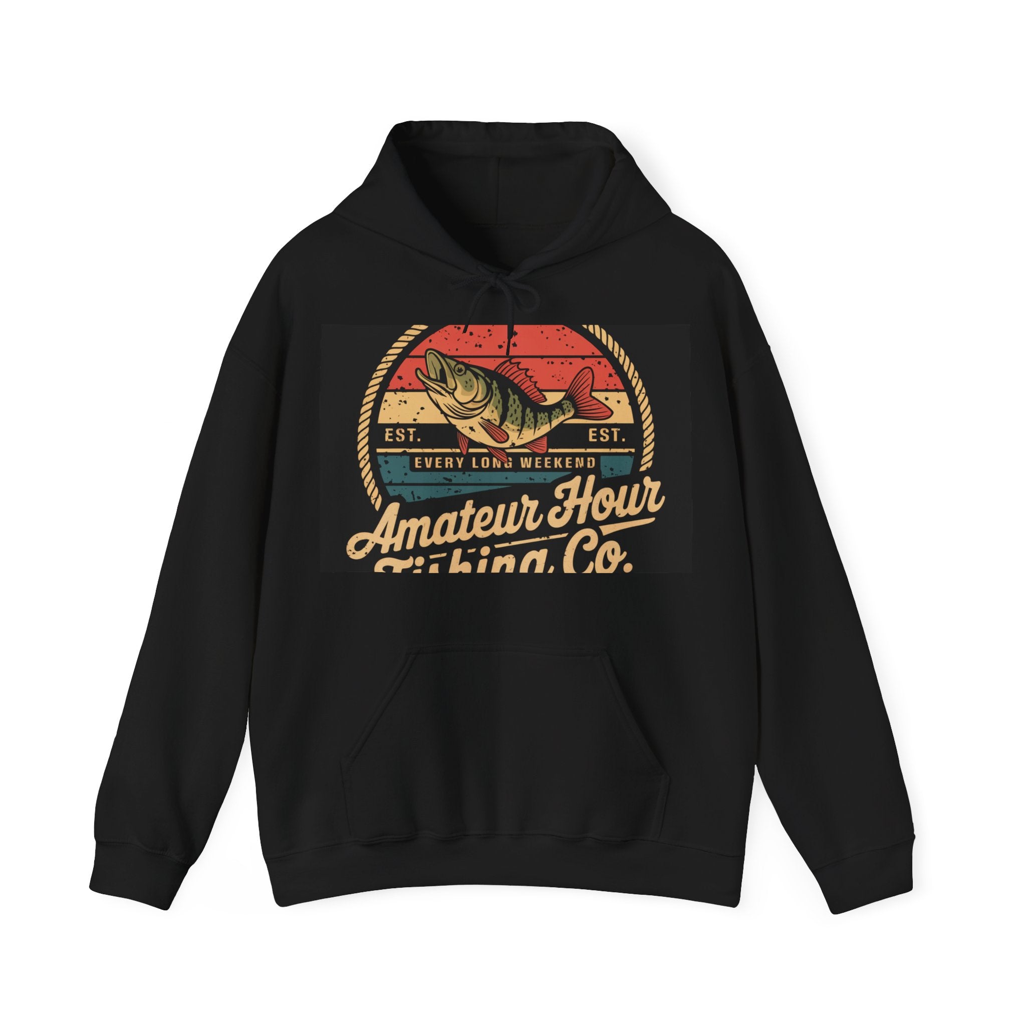 Amateur Hour Fishing Co. - Trendy Teez Funny Hoodie mockup