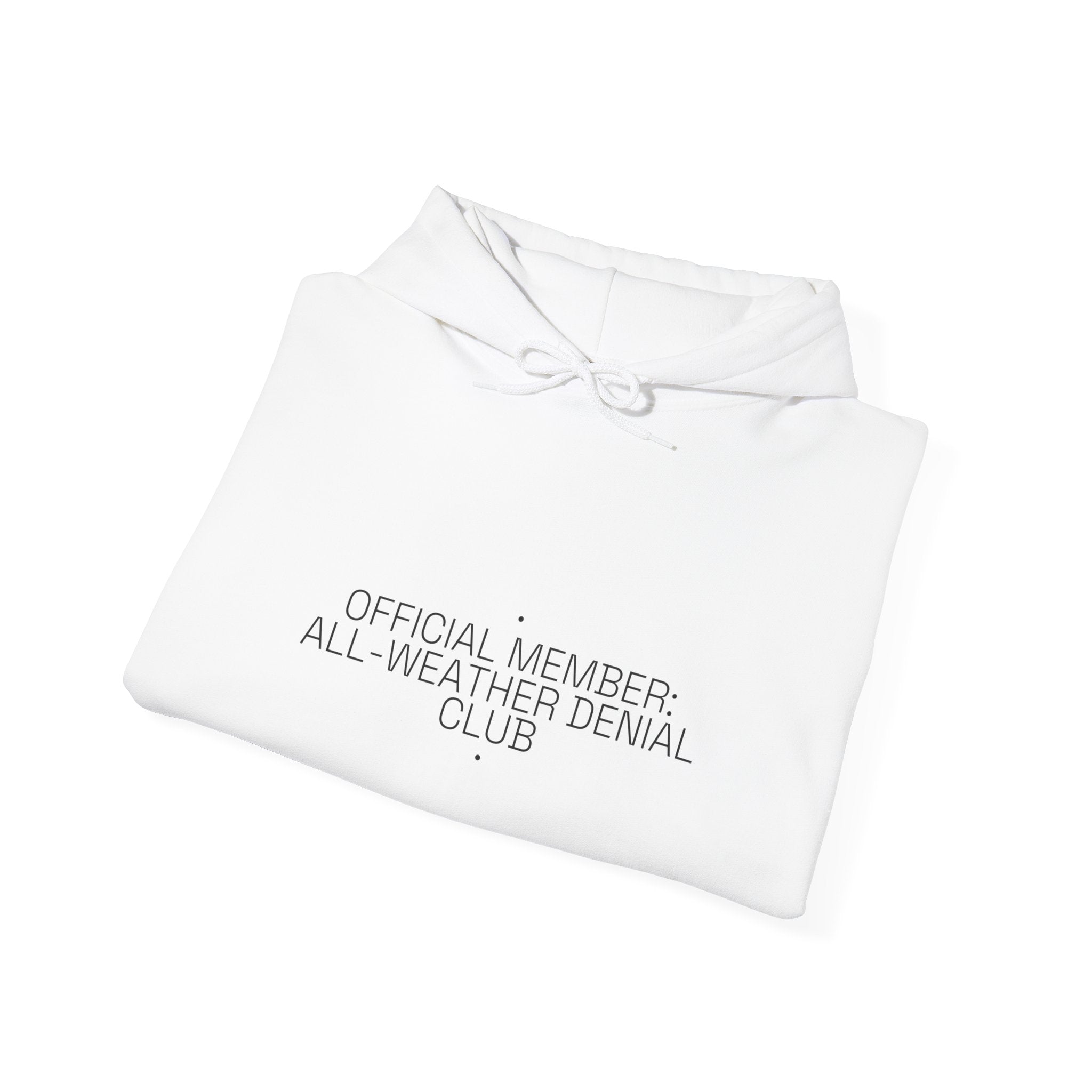 Official Member: All-Weather Denial Club - Trendy Teez Funny Hoodie mockup