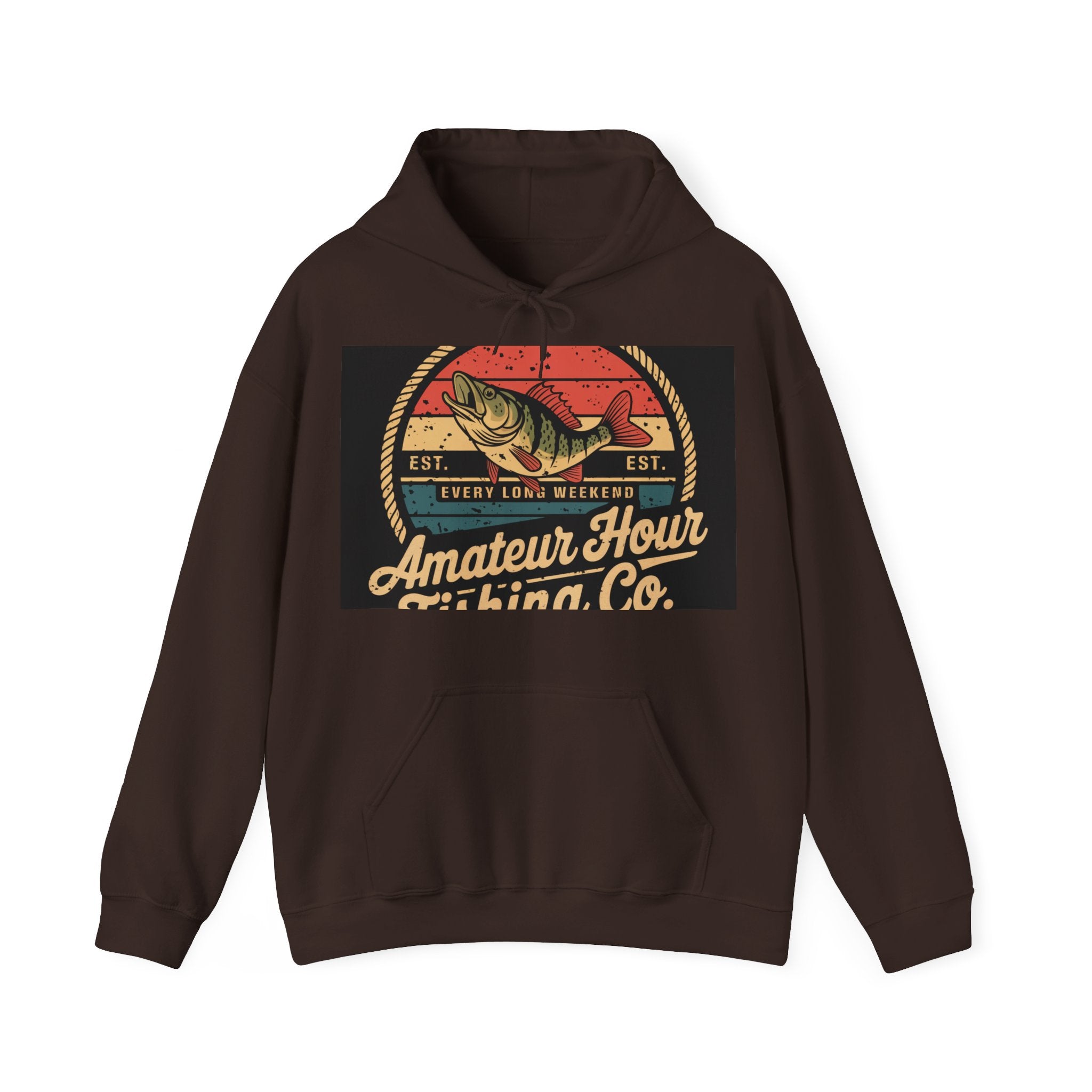 Amateur Hour Fishing Co. - Trendy Teez Funny Hoodie mockup