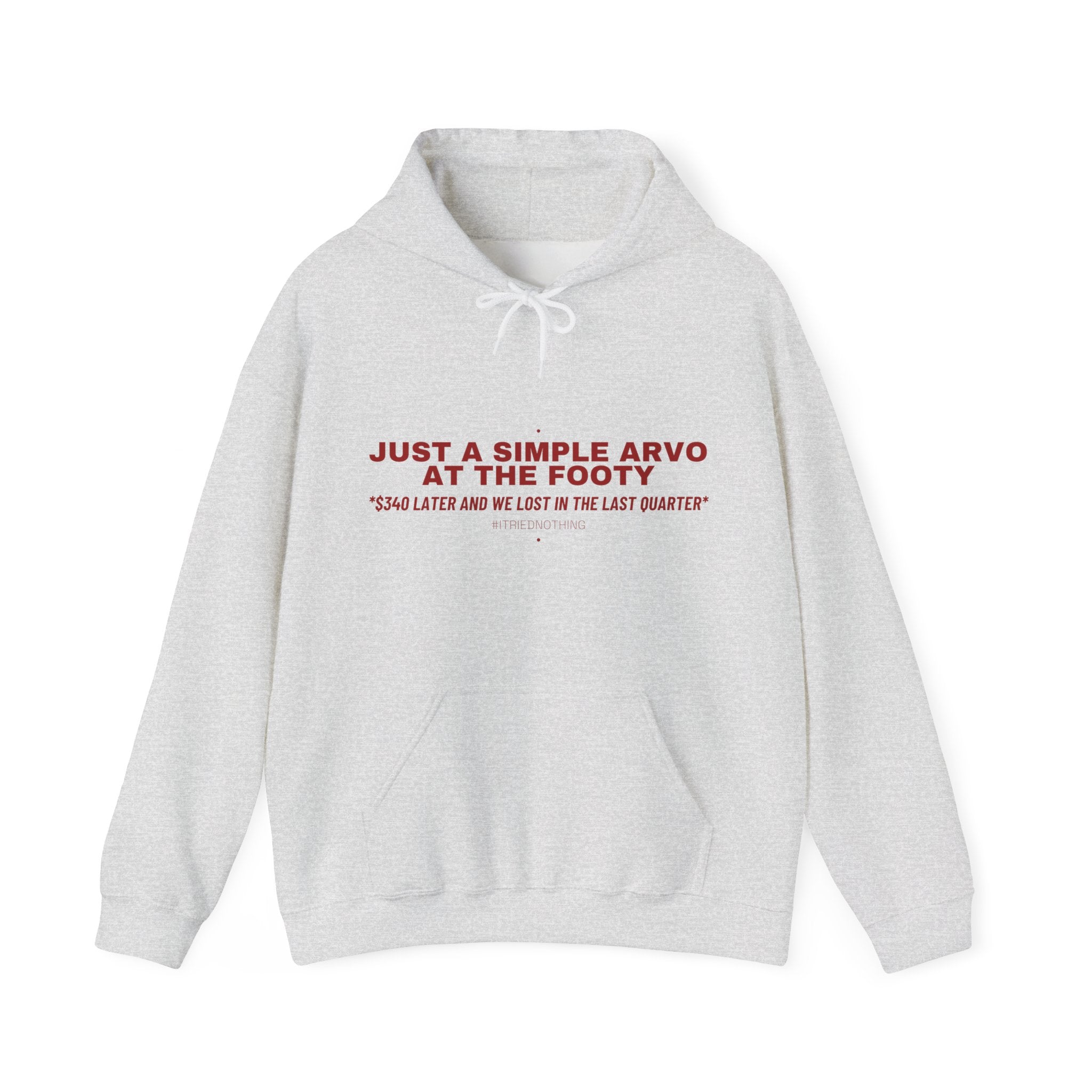 Just A Simple Arvo At The Footy - Trendy Teez Funny Hoodie mockup