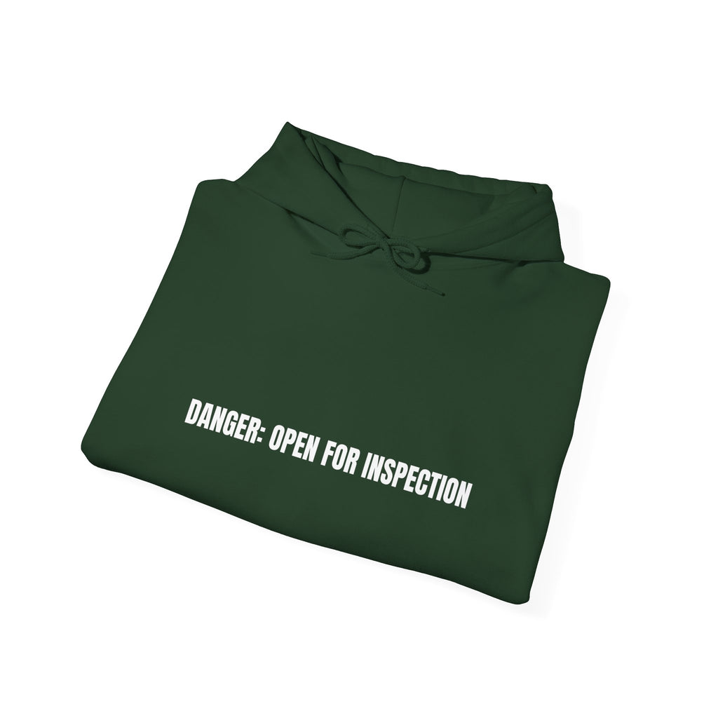 Danger: Open For Inspection - Trendy Teez Funny Hoodie mockup