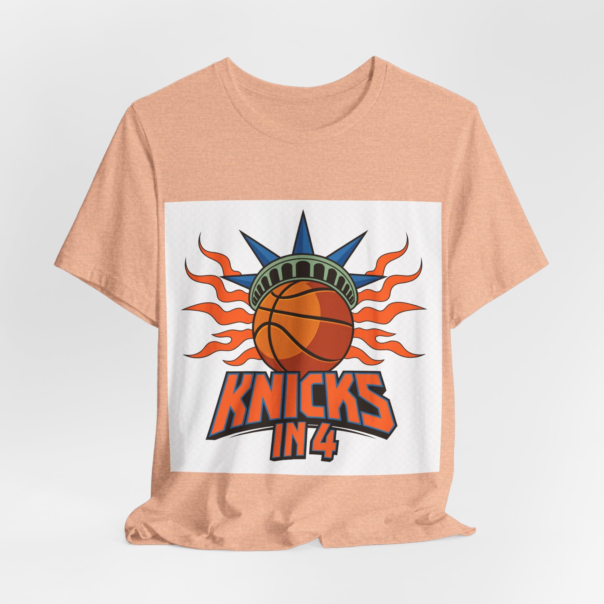 Knicks In 4 Liberty Ball - Trendy Teez Tee (Graphic Front + Text Back) mockup