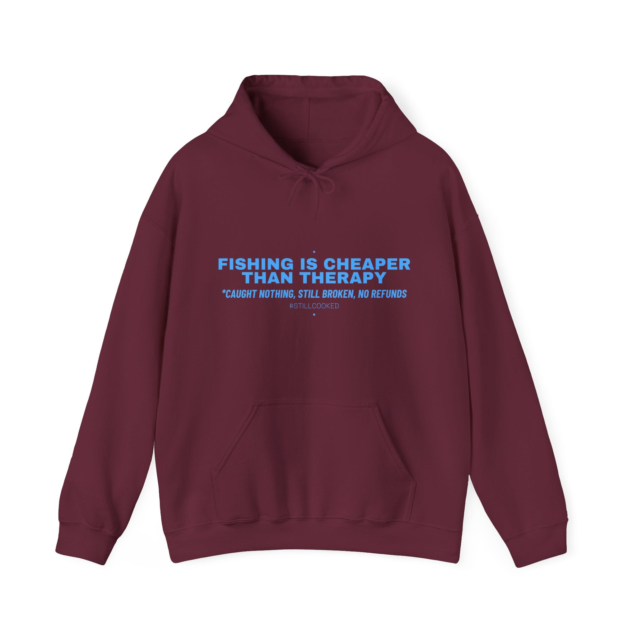 Fishing Is Cheaper Than Therapy - Trendy Teez Funny Hoodie mockup