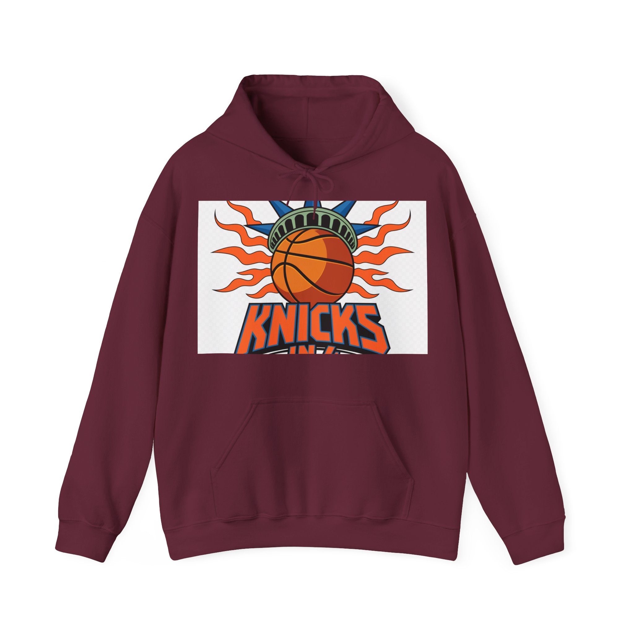 Knicks In 4 Liberty Ball - Trendy Teez Hoodie (Graphic Front + Text Back) mockup