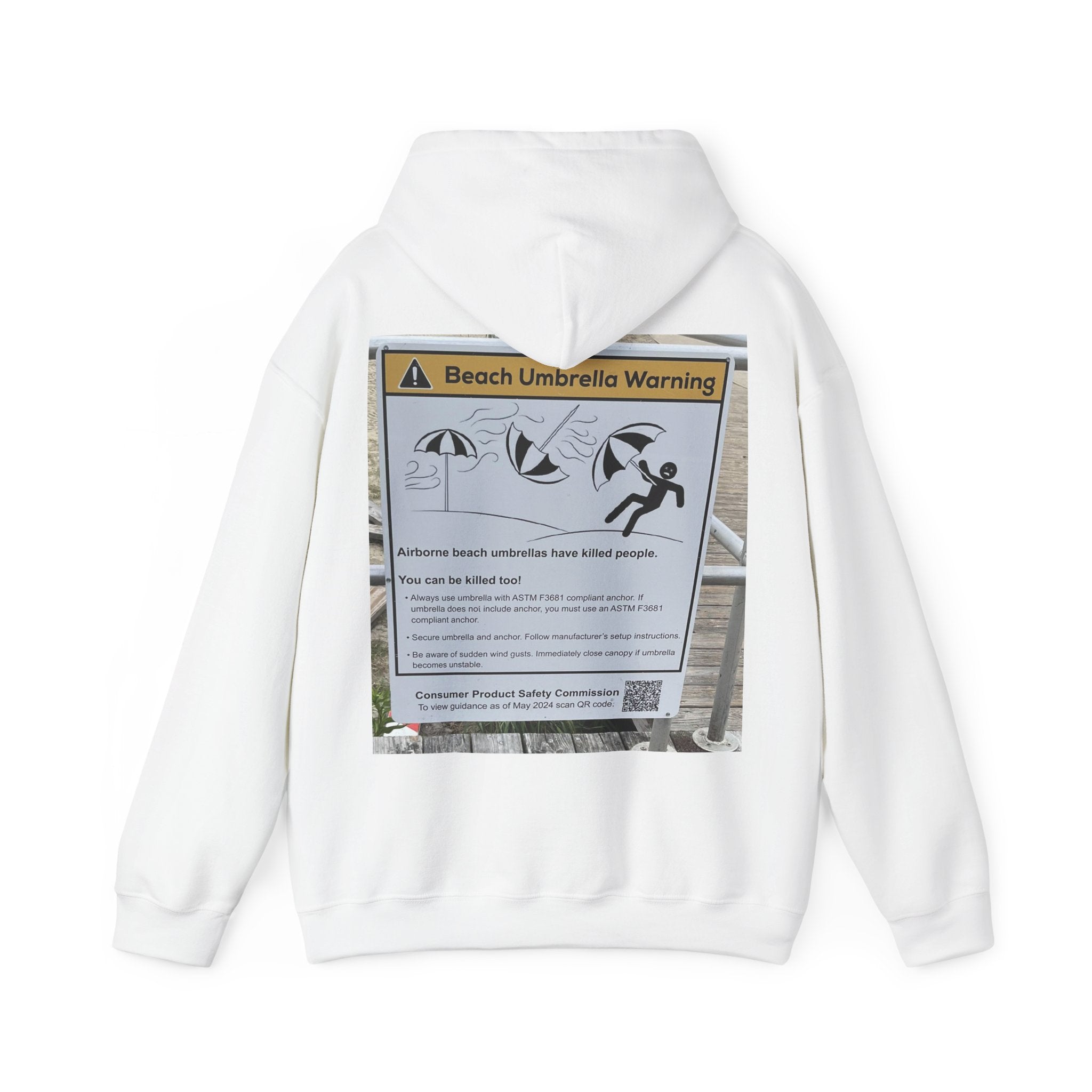 Flying Beach Umbrellas (Ocean City, Nj) — Hard Hoodie (Back Print)
