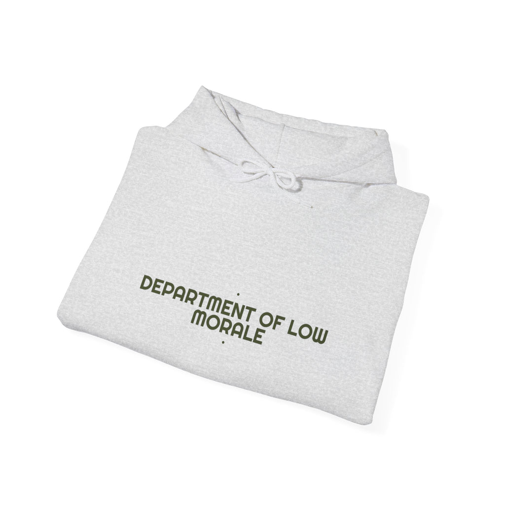 Department Of Low Morale - Trendy Teez Funny Hoodie mockup