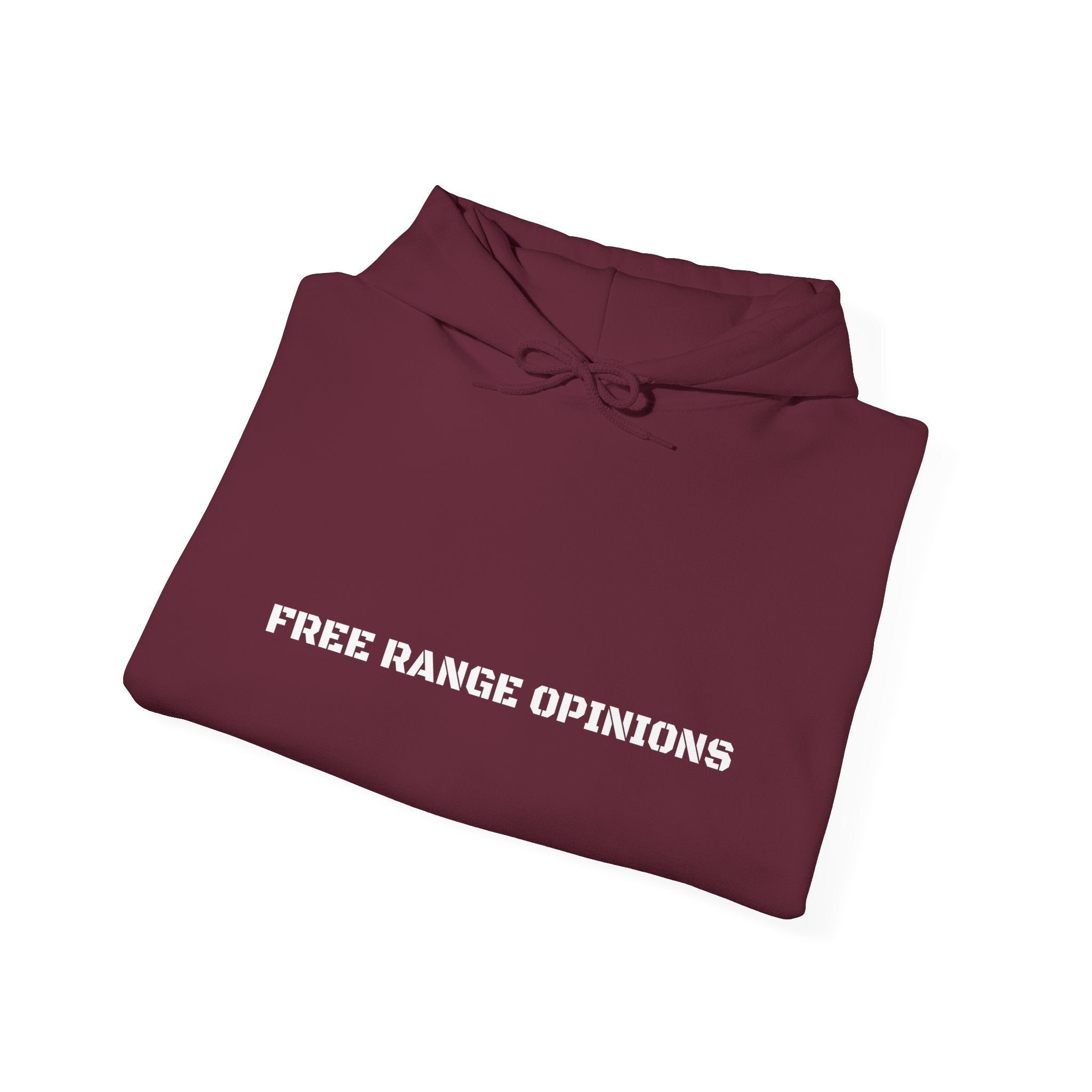 Free Range Opinions - Trendy Teez Funny Hoodie mockup