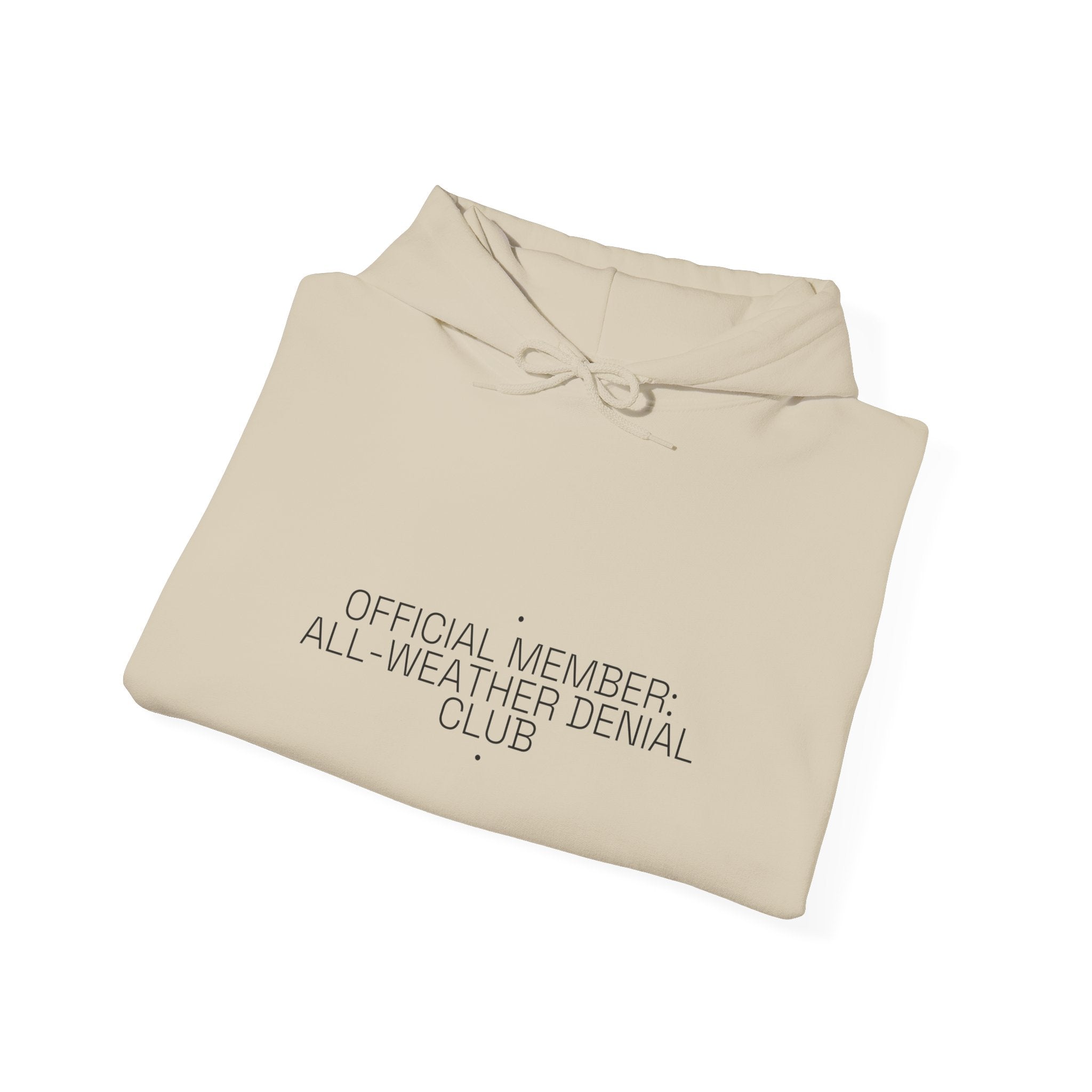Official Member: All-Weather Denial Club - Trendy Teez Funny Hoodie mockup