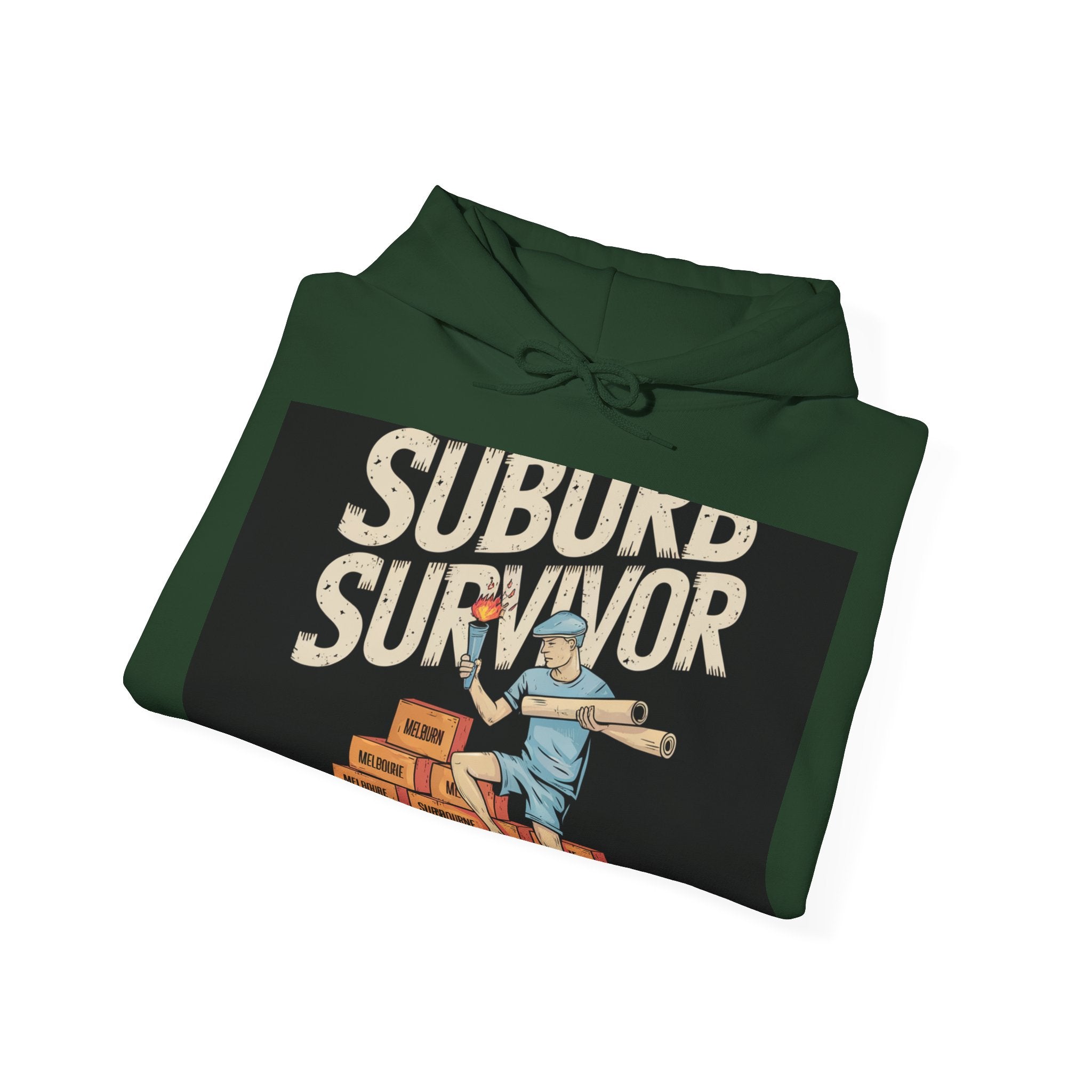 Suburb Survivor - Trendy Teez Funny Hoodie mockup