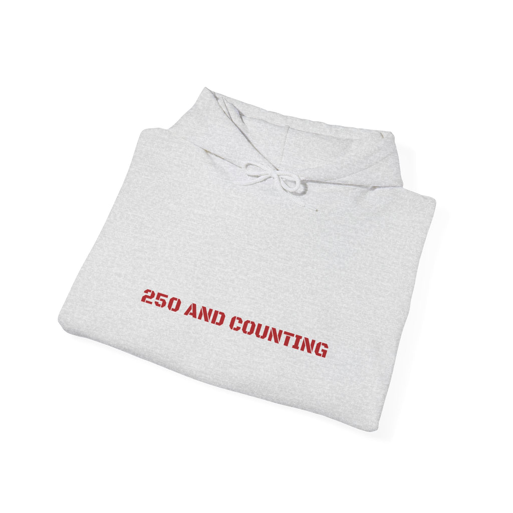 250 And Counting - Trendy Teez Funny Hoodie mockup