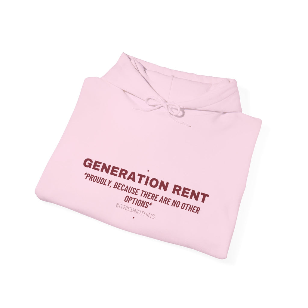Generation Rent - Trendy Teez Funny Hoodie mockup