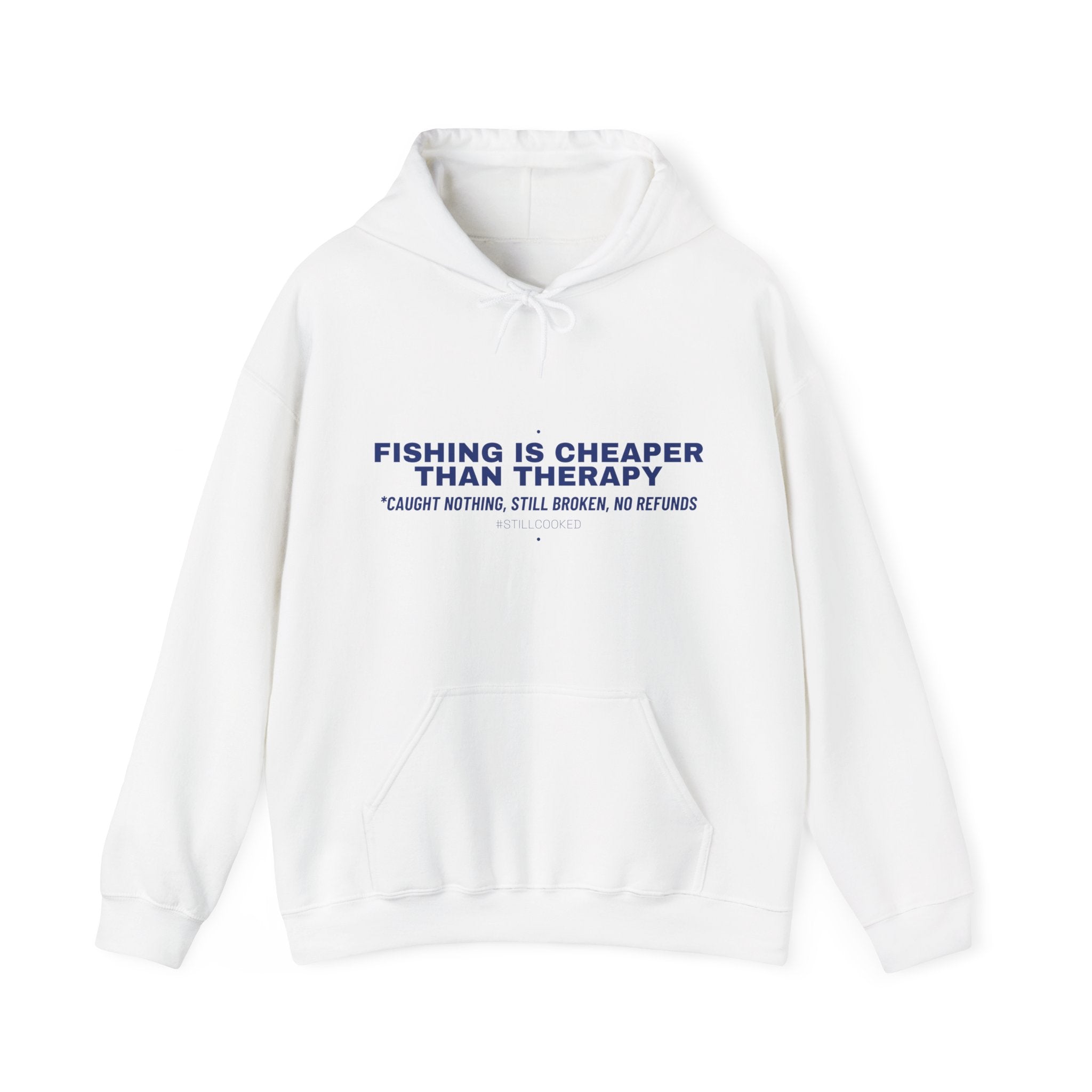 Fishing Is Cheaper Than Therapy - Trendy Teez Funny Hoodie mockup