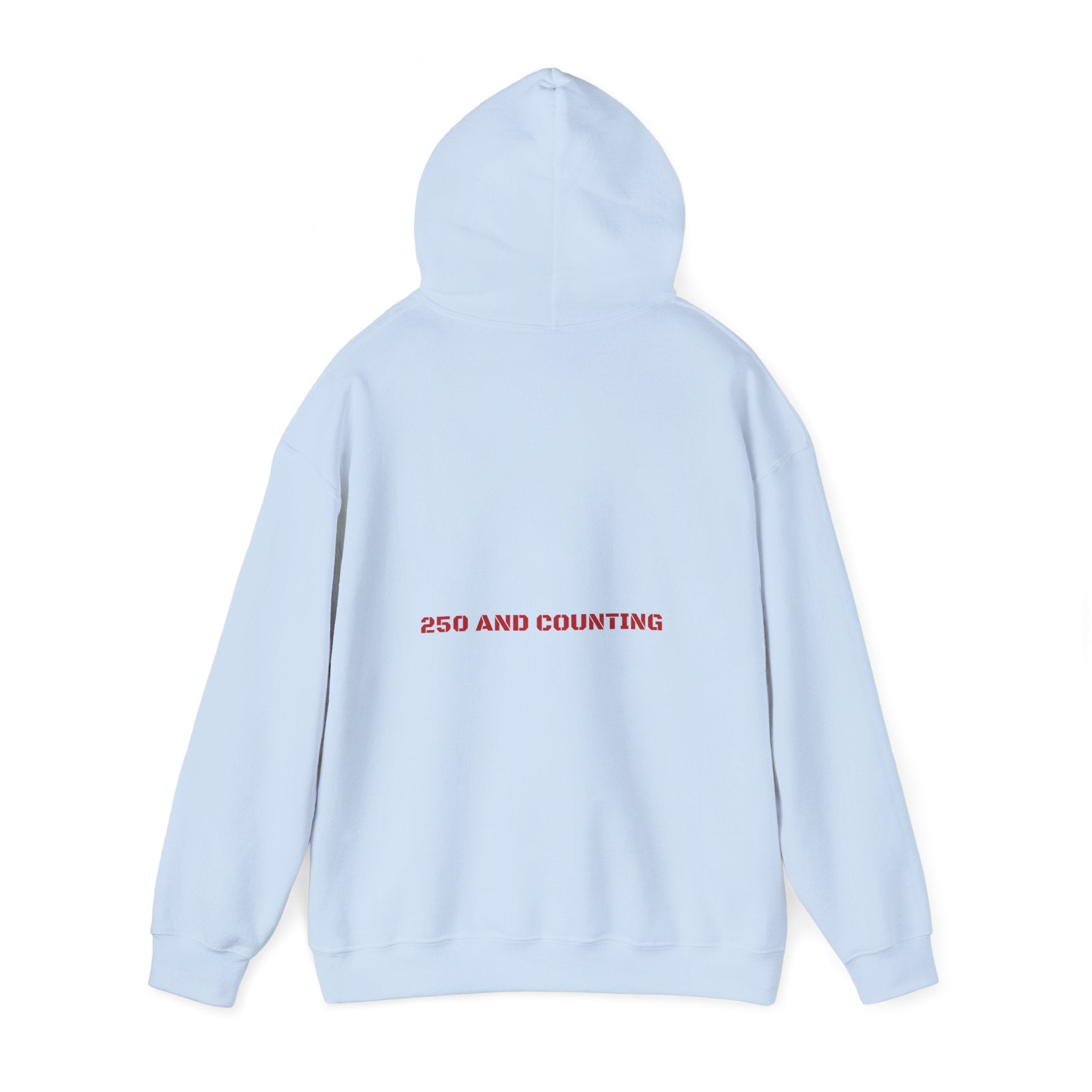 250 And Counting - Trendy Teez Funny Hoodie (Back Print) mockup