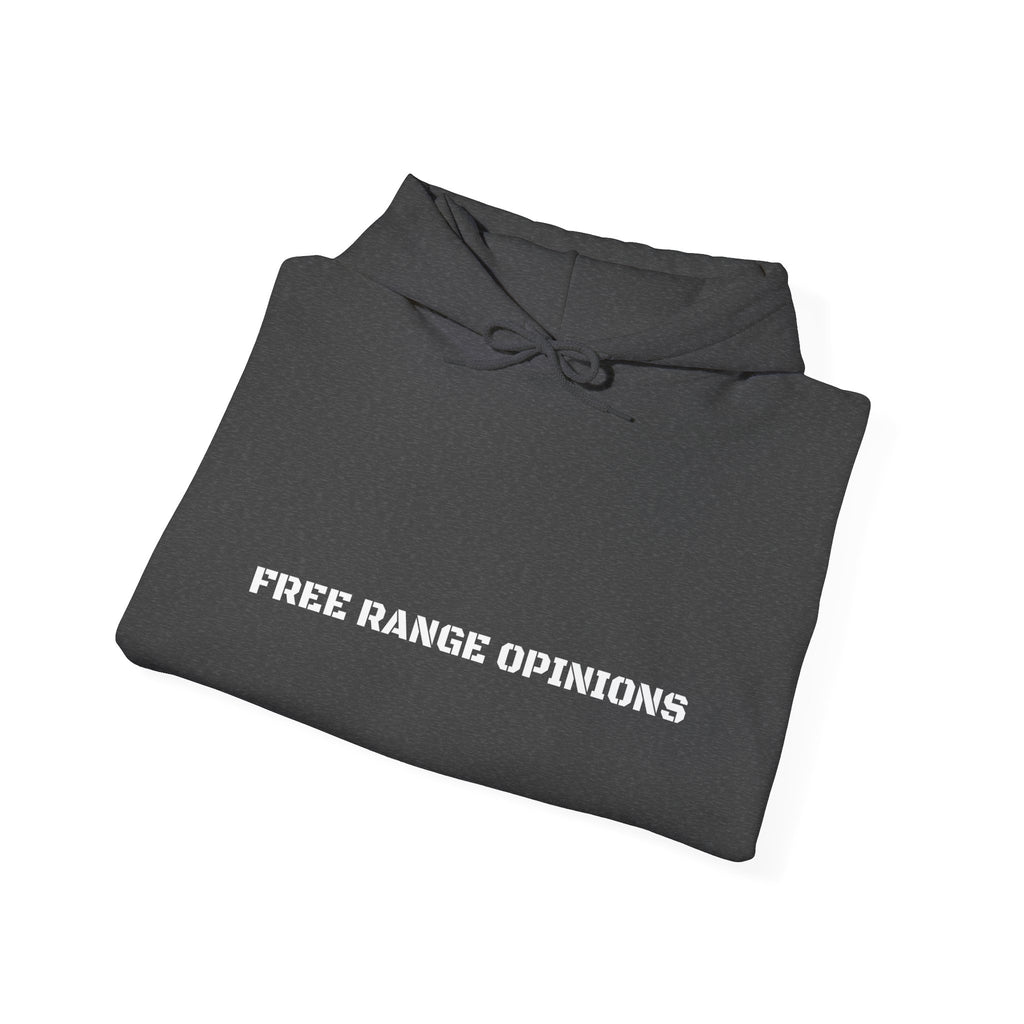 Free Range Opinions - Trendy Teez Funny Hoodie mockup