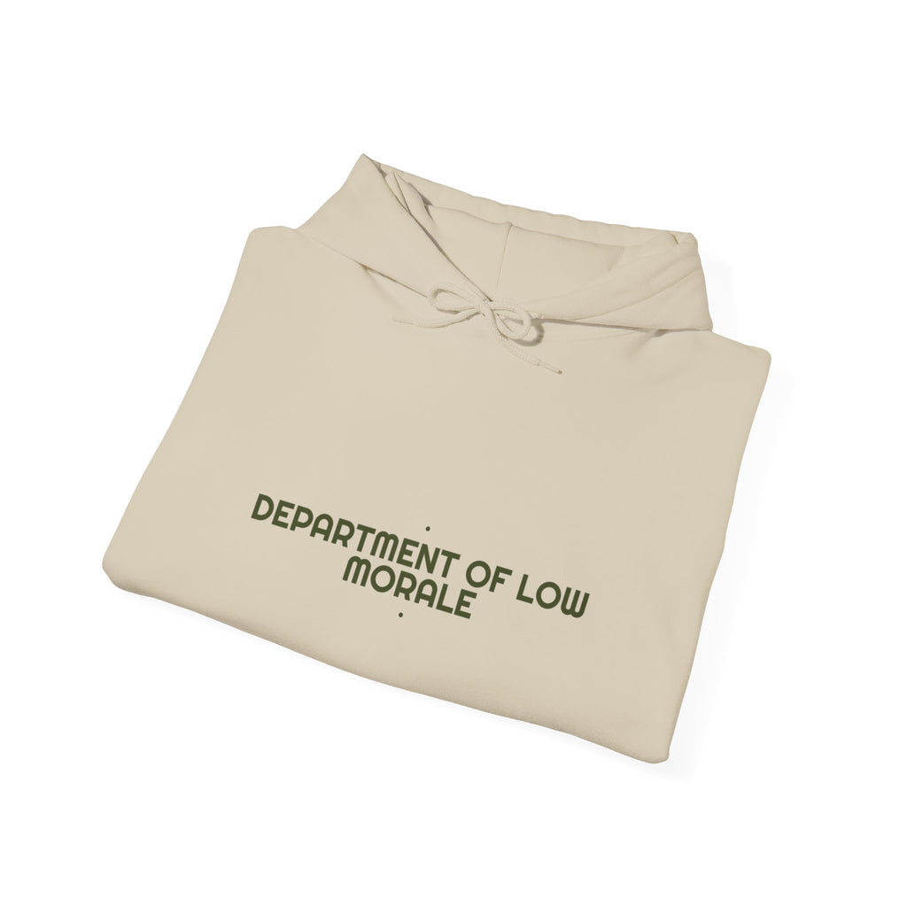 Department Of Low Morale - Trendy Teez Funny Hoodie mockup
