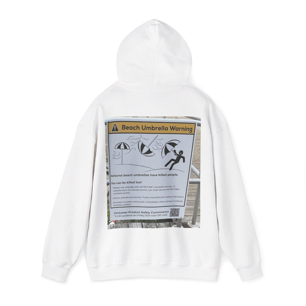 Flying Beach Umbrellas (Ocean City, Nj) — Hard Hoodie (Back Print)
