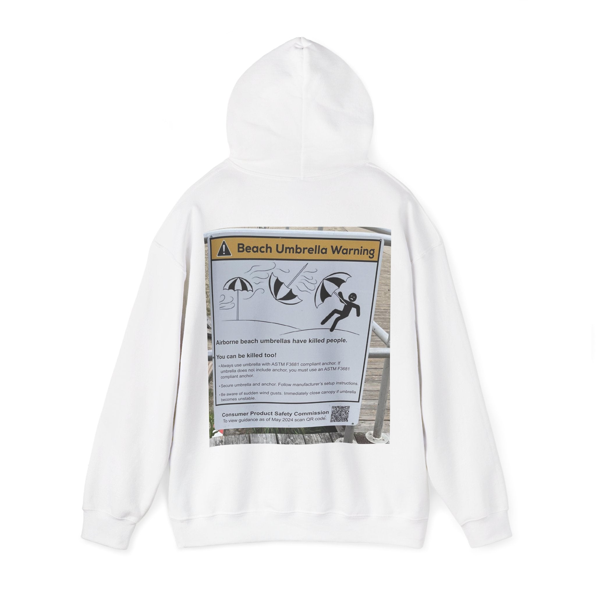 Flying Beach Umbrellas (Ocean City, Nj) — Hard Hoodie (Back Print)