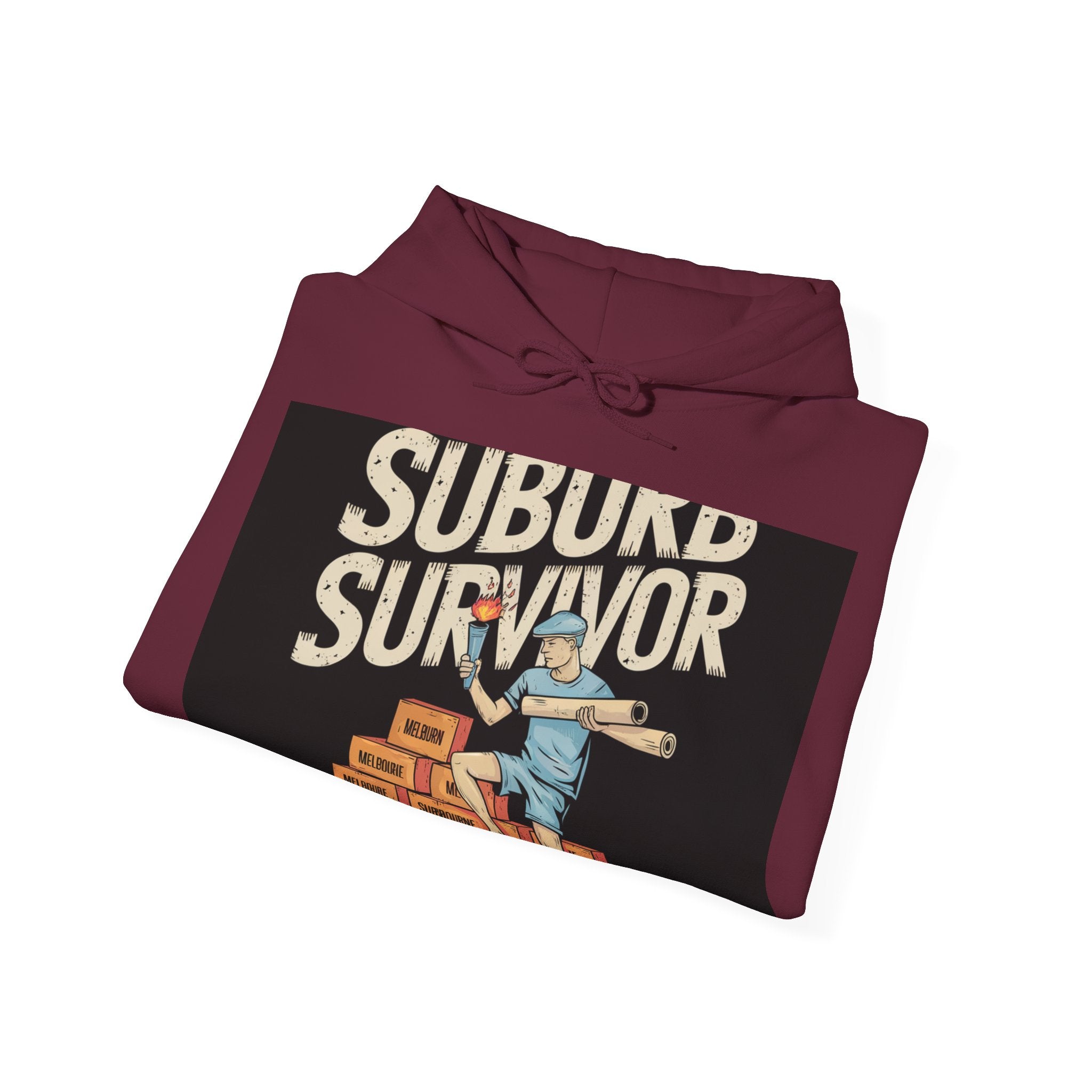 Suburb Survivor - Trendy Teez Funny Hoodie mockup