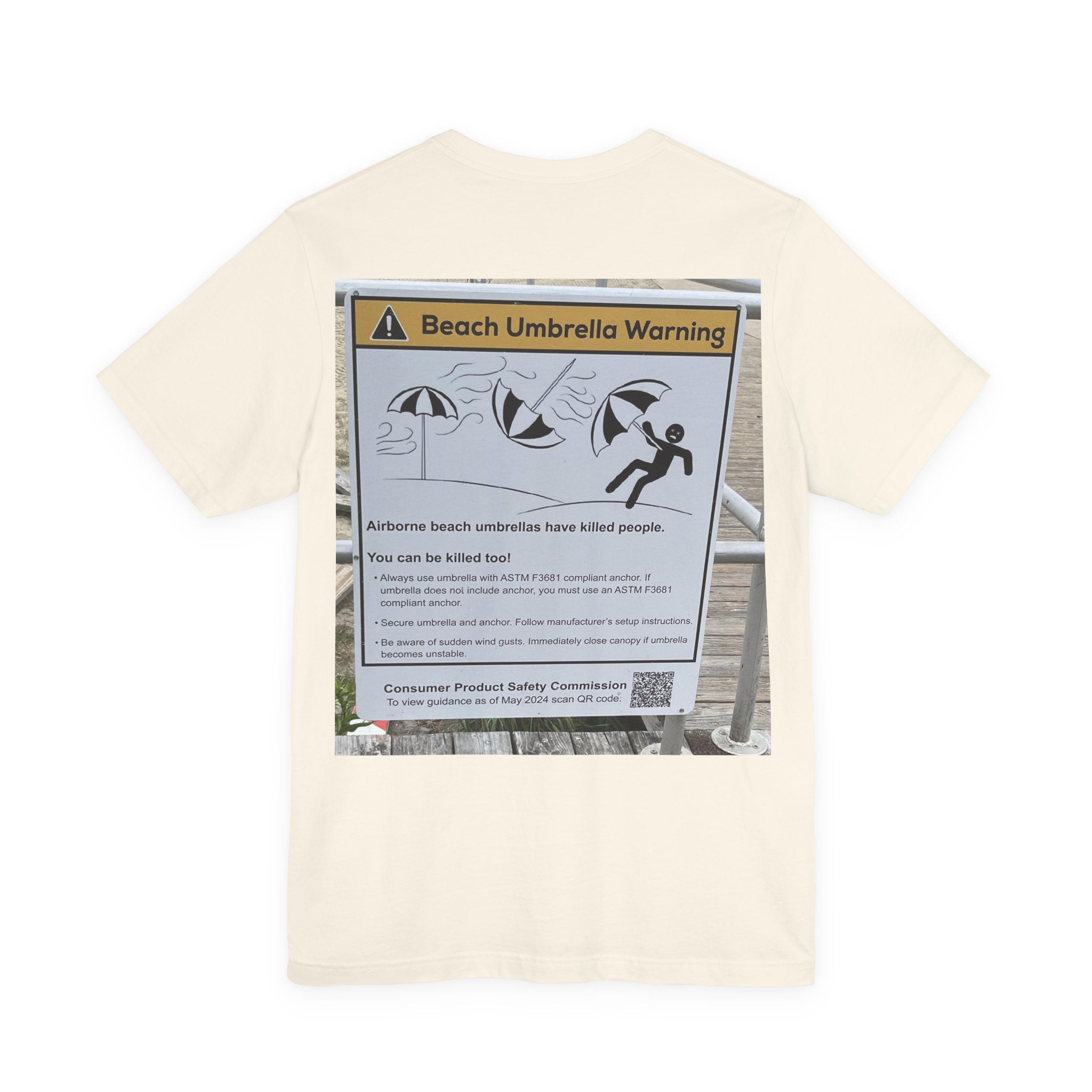 Flying Beach Umbrellas (Ocean City, Nj) — Hard Tee (Back Print)