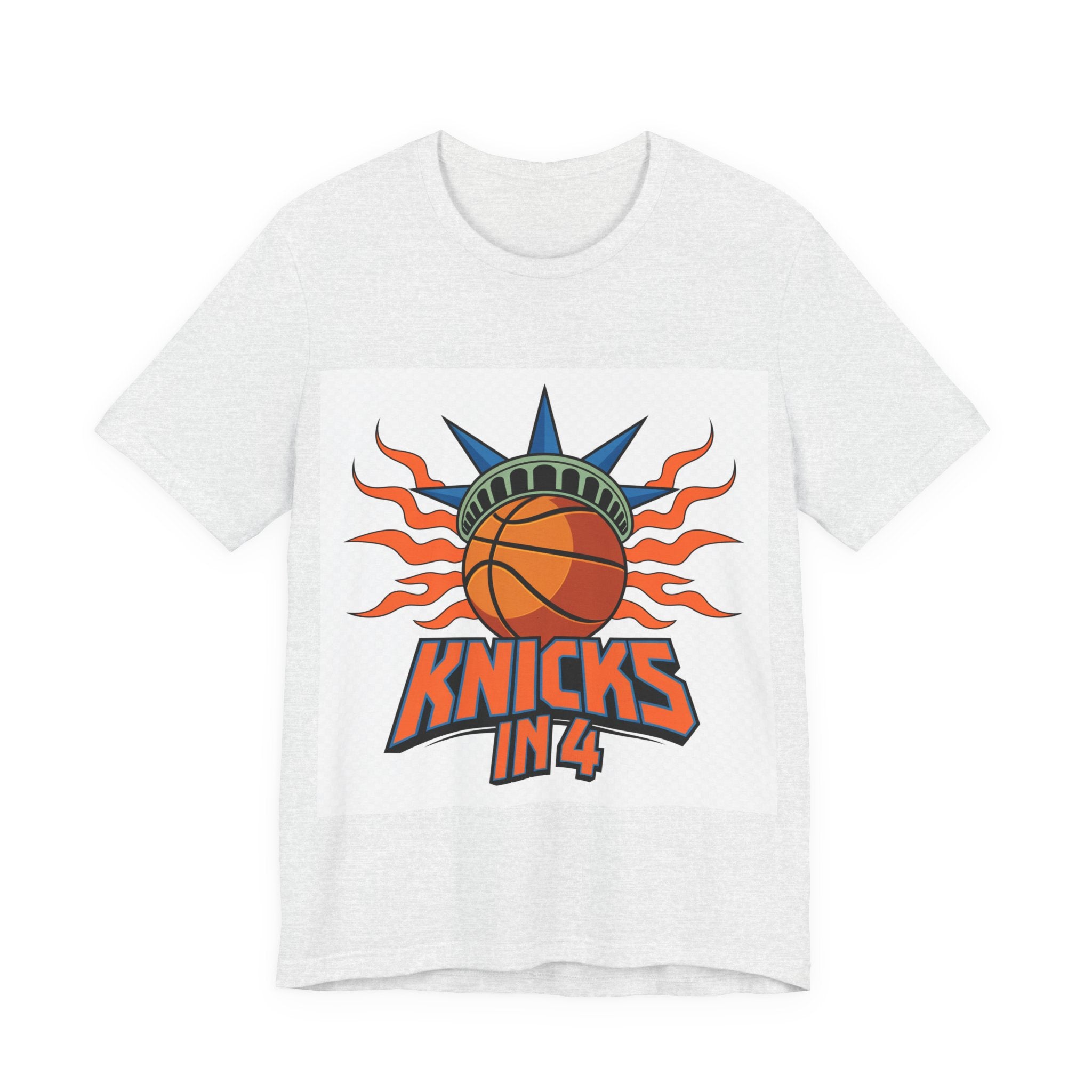 Knicks In 4 Liberty Ball - Trendy Teez Tee (Graphic Front + Text Back) mockup