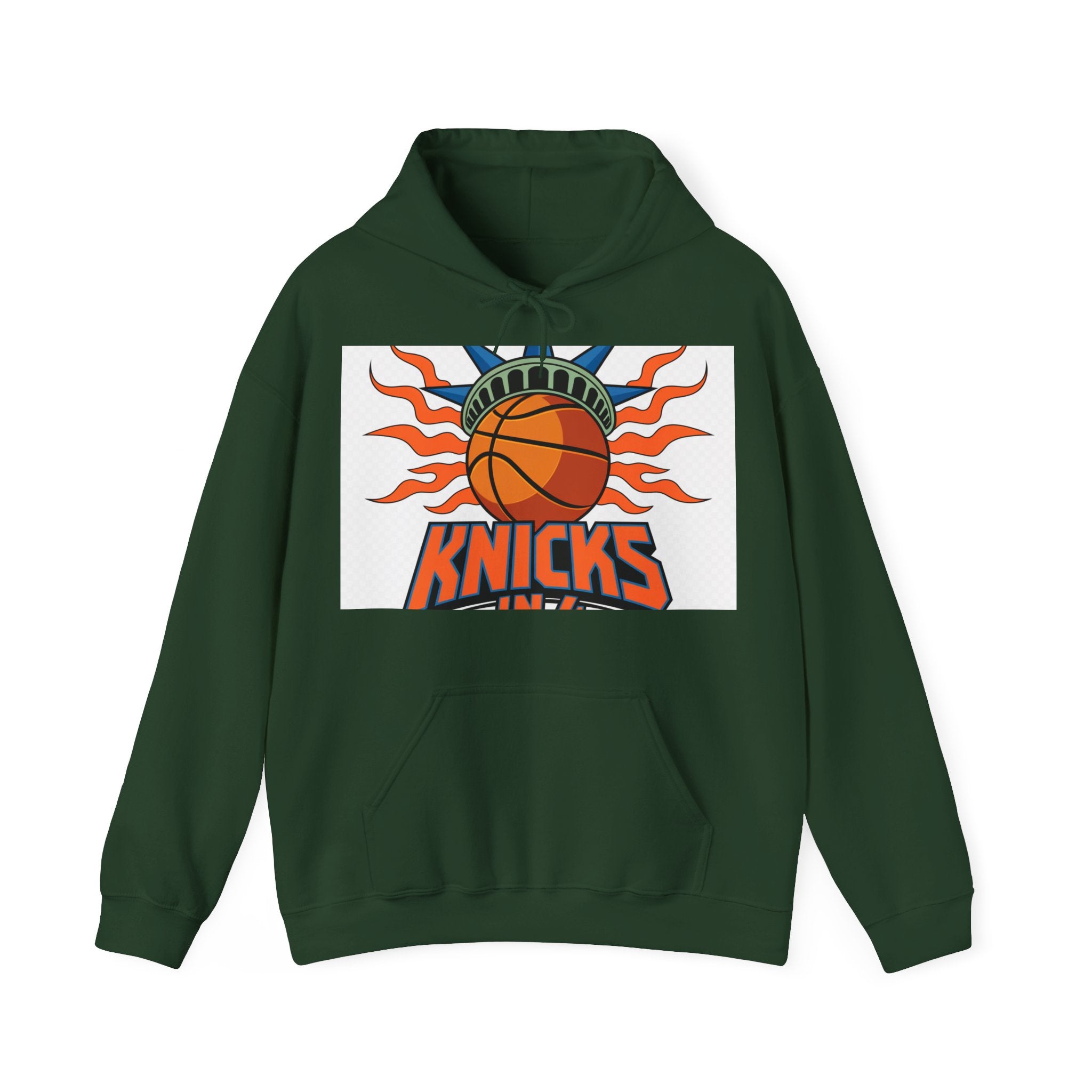 Knicks In 4 Liberty Ball - Trendy Teez Hoodie (Graphic Front + Text Back) mockup