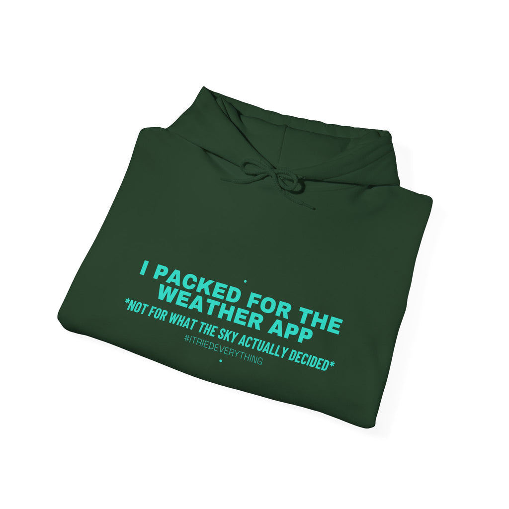 I Packed For The Weather App - Trendy Teez Funny Hoodie mockup