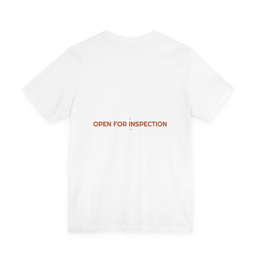 Open For Inspection - Trendy Teez Funny Tee (Back Print) mockup