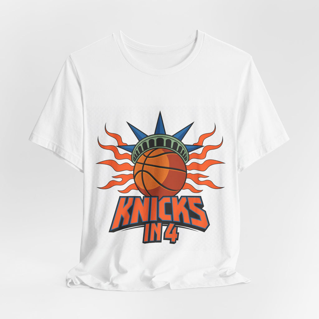 Knicks In 4 Liberty Ball - Trendy Teez Tee (Graphic Front + Text Back) mockup