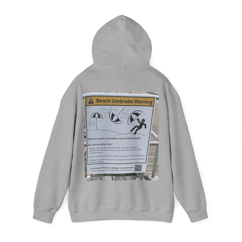 Flying Beach Umbrellas (Ocean City, Nj) — Hard Hoodie (Back Print)