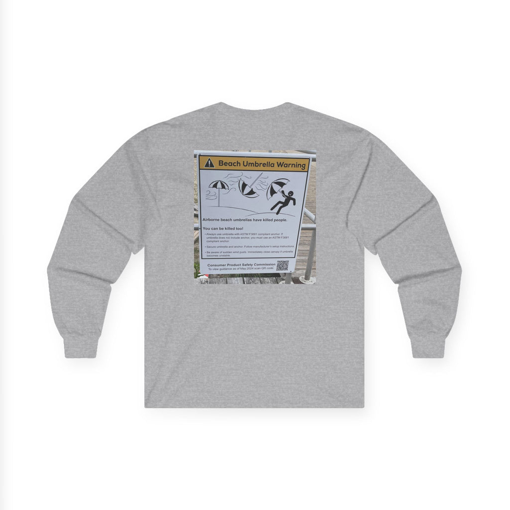 Flying Beach Umbrellas (Ocean City, Nj) — Hard Long Sleeve (Back Print)