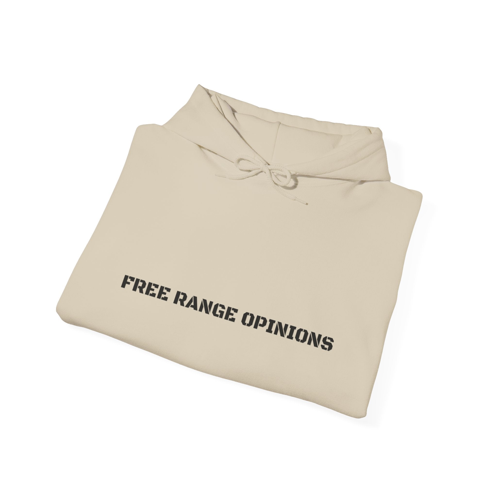 Free Range Opinions - Trendy Teez Funny Hoodie mockup