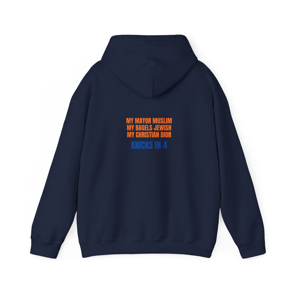 Knicks In 4 Liberty Ball - Trendy Teez Hoodie (Graphic Front + Text Back) mockup