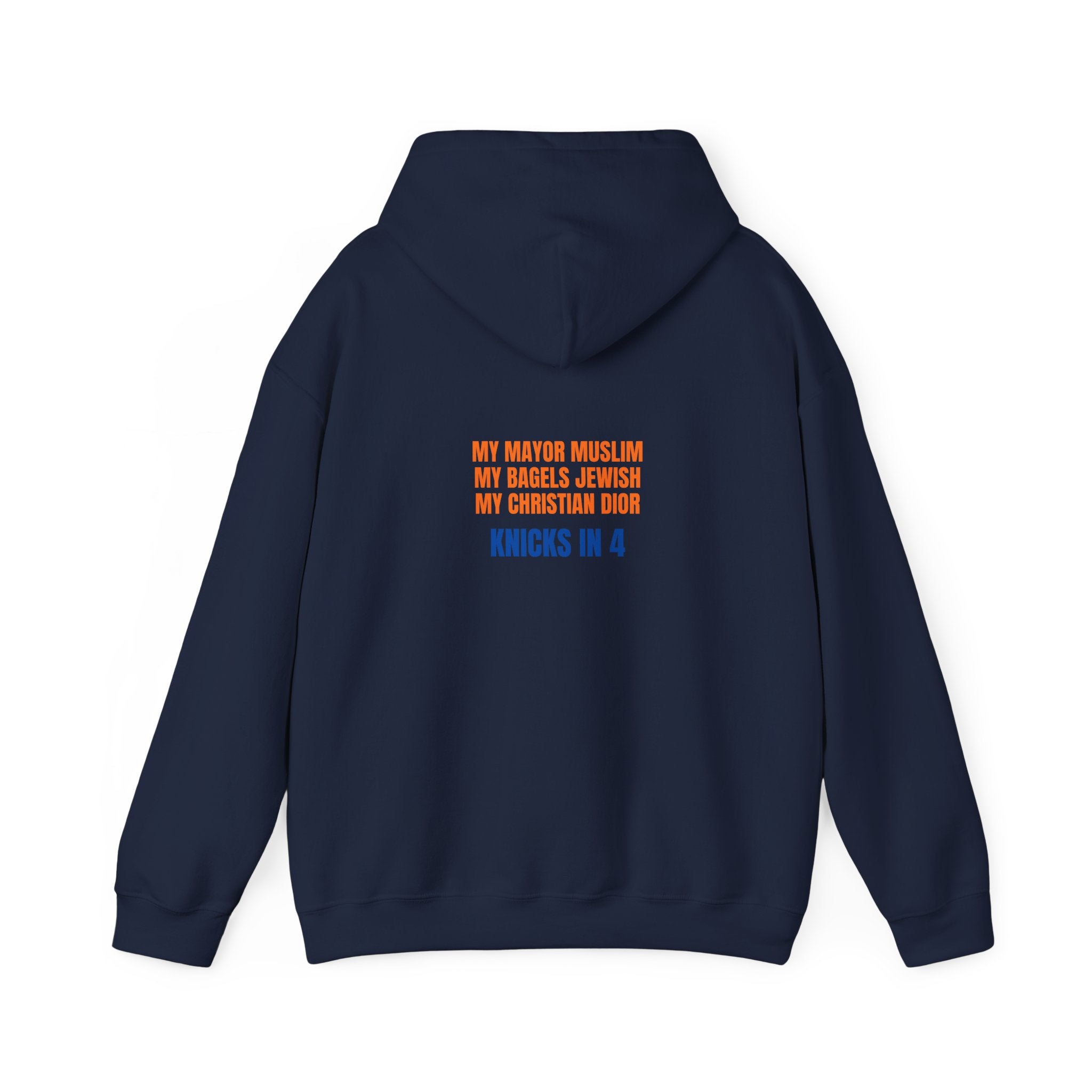 Knicks In 4 Liberty Ball - Trendy Teez Hoodie (Graphic Front + Text Back) mockup