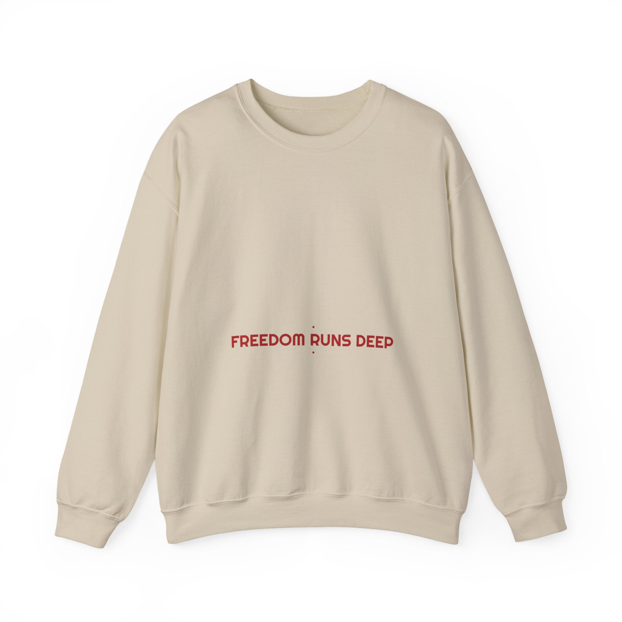 Freedom Runs Deep - Trendy Teez Funny Crewneck mockup