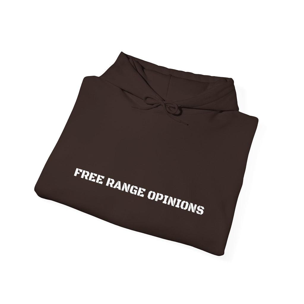 Free Range Opinions - Trendy Teez Funny Hoodie mockup