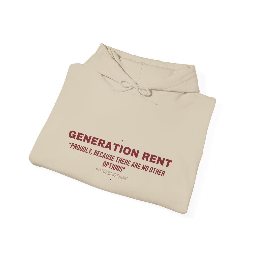 Generation Rent - Trendy Teez Funny Hoodie mockup