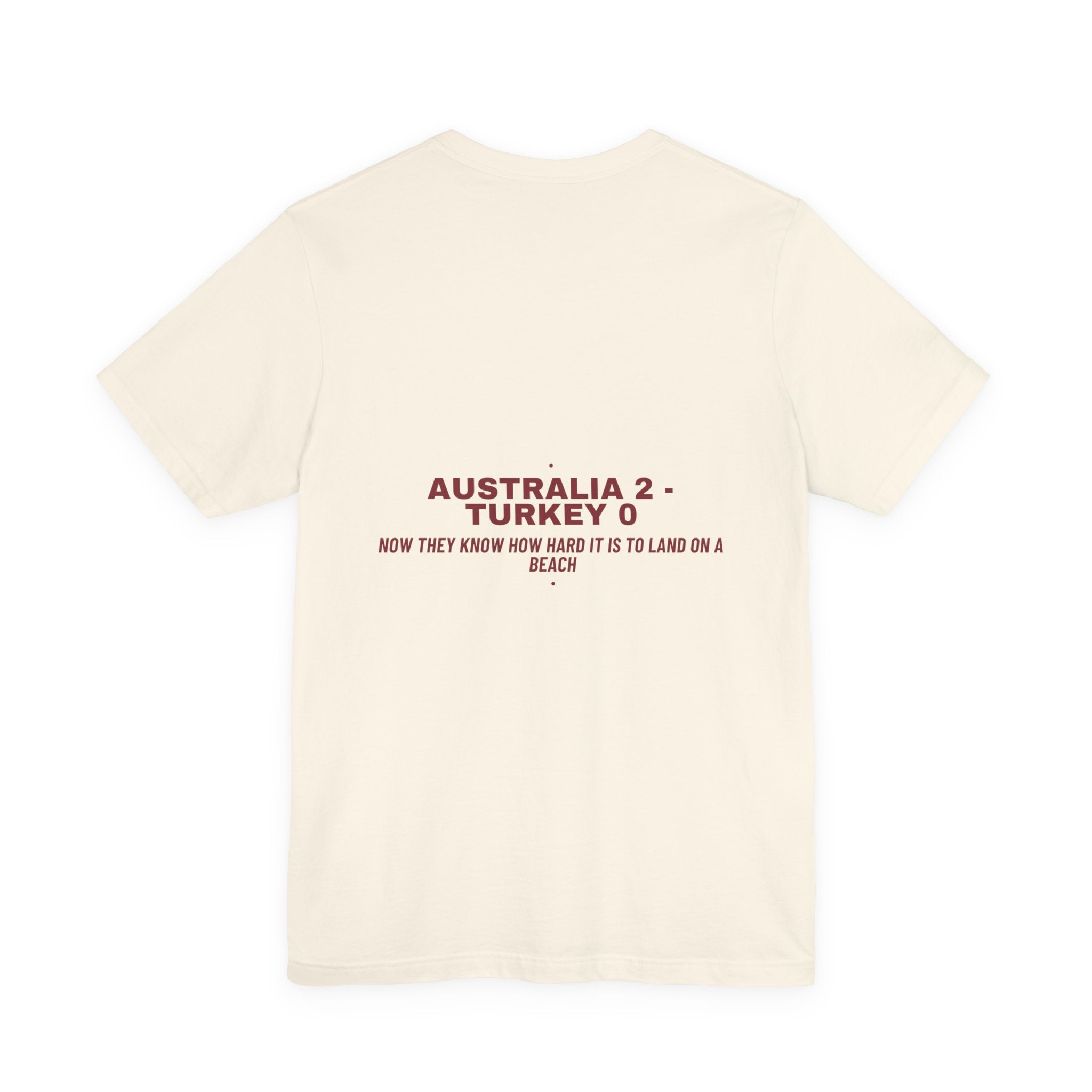 Australia 2 - Turkey 0 - Trendy Teez Funny Tee (Back Print) mockup