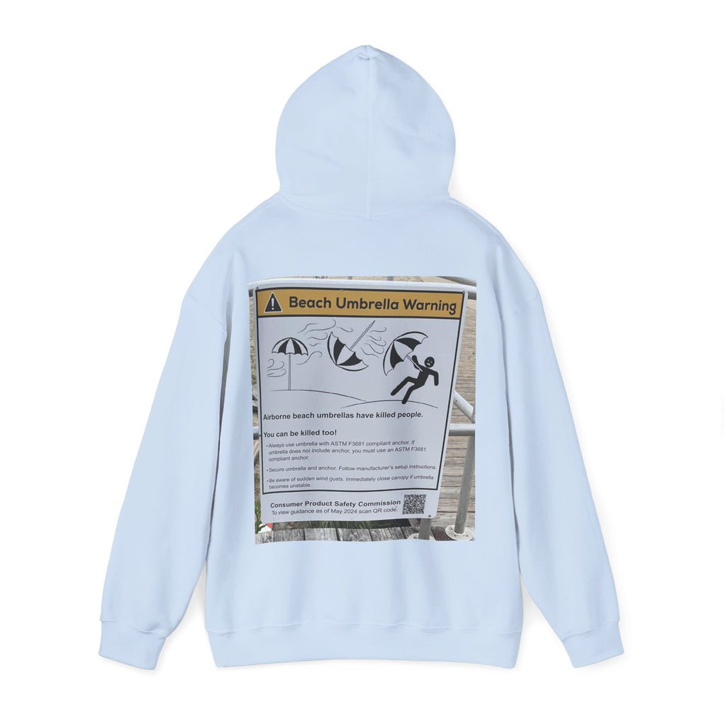 Flying Beach Umbrellas (Ocean City, Nj) — Hard Hoodie (Back Print)
