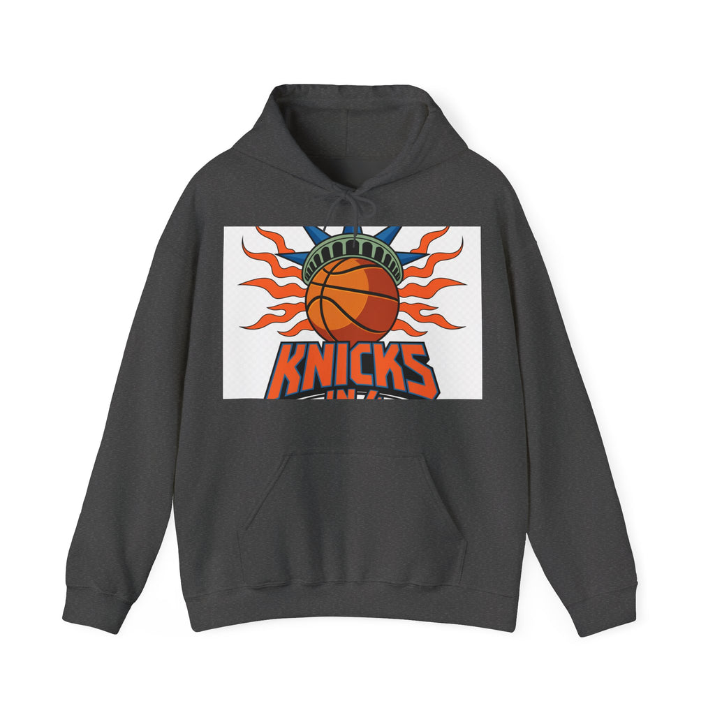 Knicks In 4 Liberty Ball - Trendy Teez Hoodie (Graphic Front + Text Back) mockup