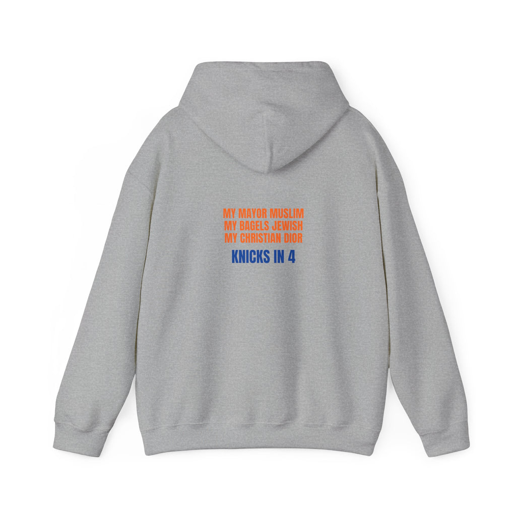 Knicks In 4 Liberty Ball - Trendy Teez Hoodie (Graphic Front + Text Back) mockup